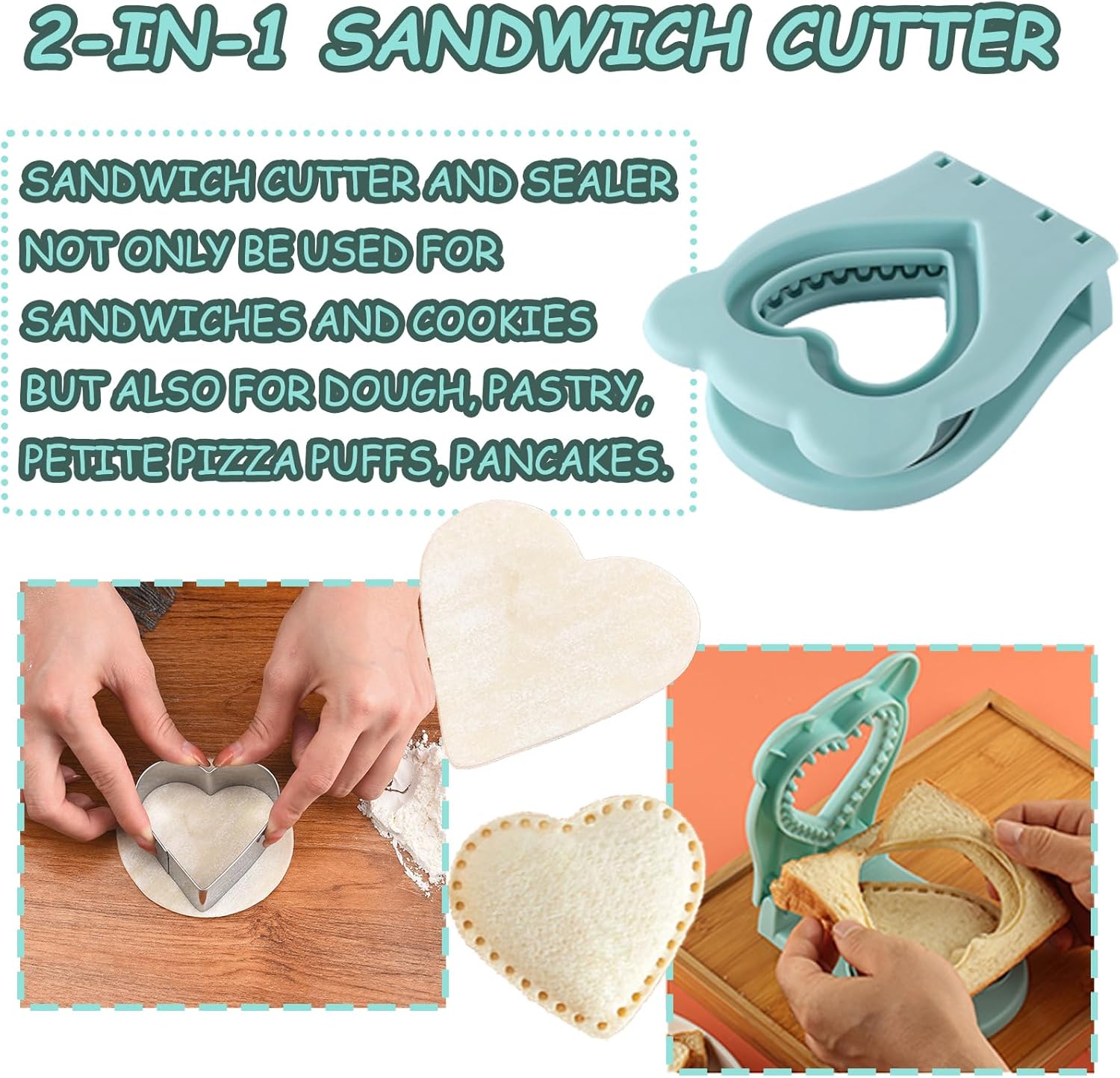 Heart Shape Sandwich Cutter and Sealer for Kids