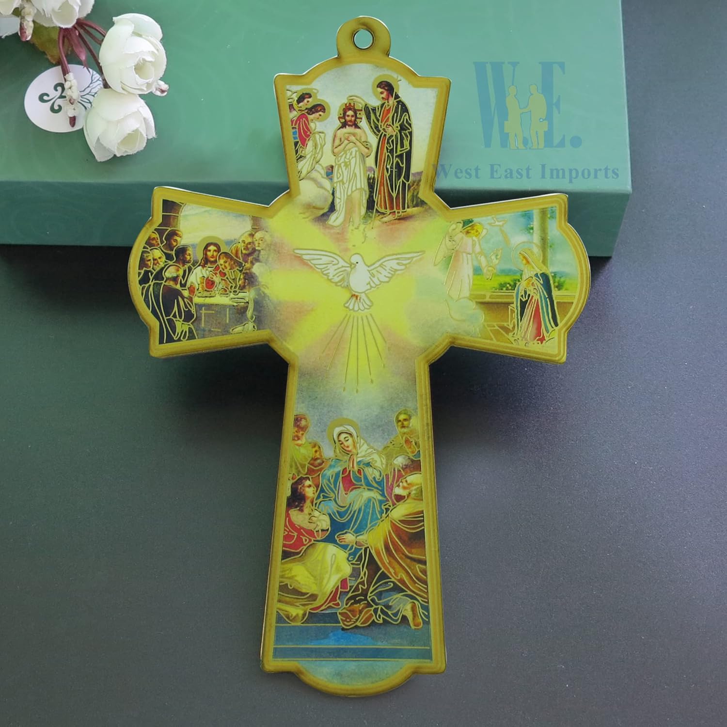 WE 12 Pcs Holy Spirit Wall Cross Baptism Favor