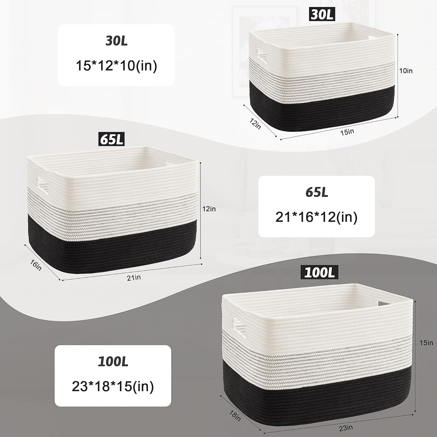 Artfeel Cotton Rope Laundry Basket for Decor