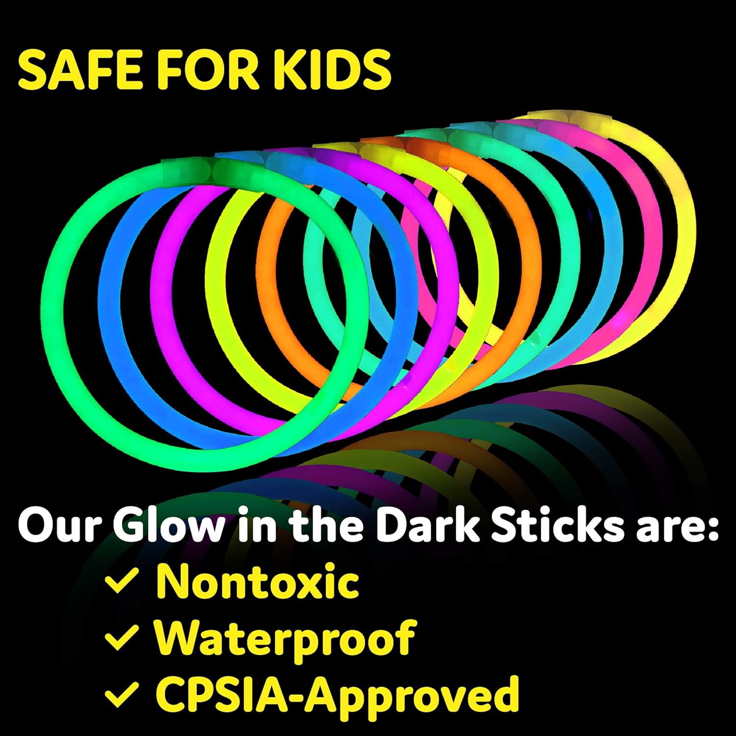 PartySticks 300 Ultra Bright Glow Sticks Jewelry Bulk Party Favors
