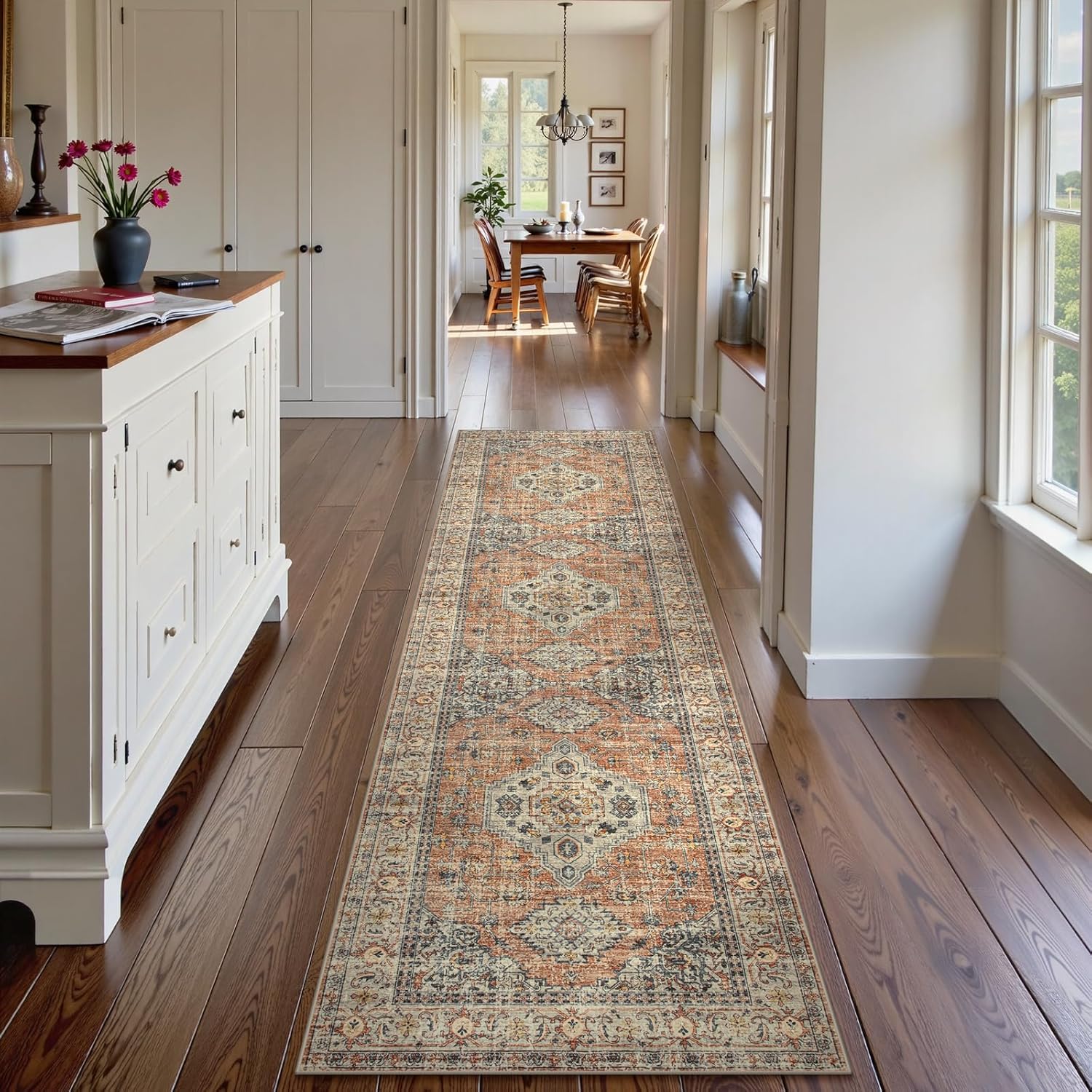 Lahome Oriental Washable Kitchen Runner Rug Non-Slip 2x8