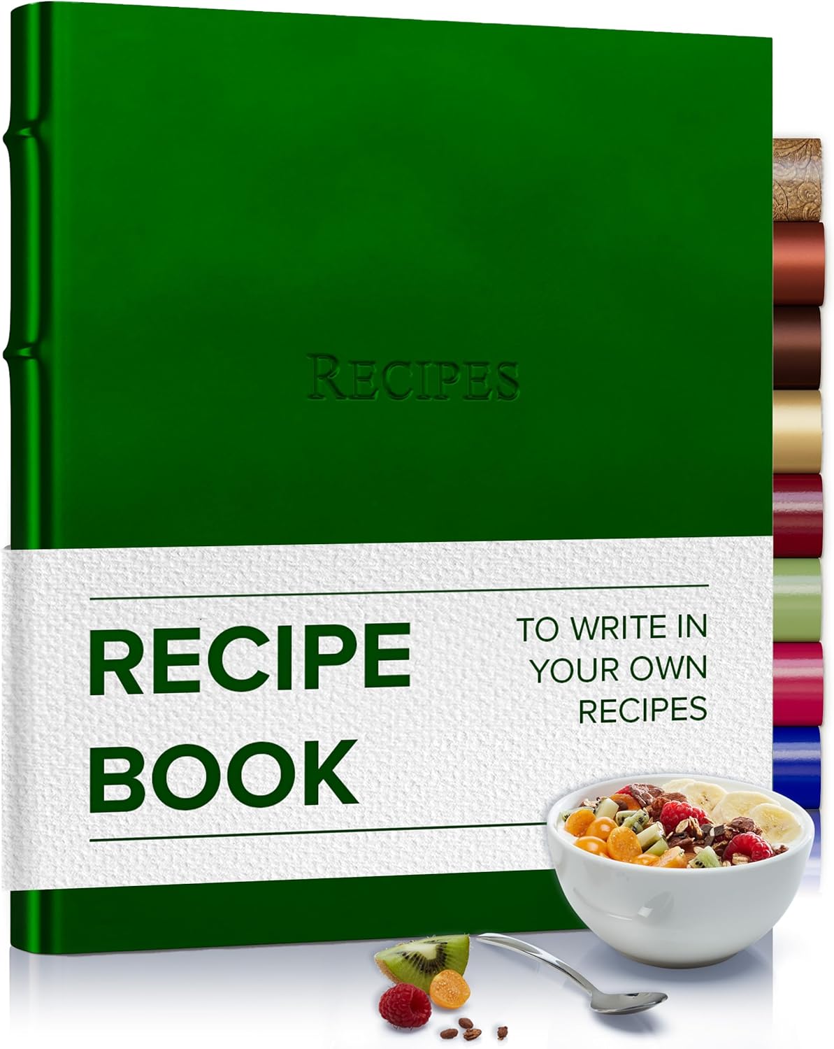 Gallery Leather Recipe Holder Book - 3 Ring Binder with Plastic Sleeves