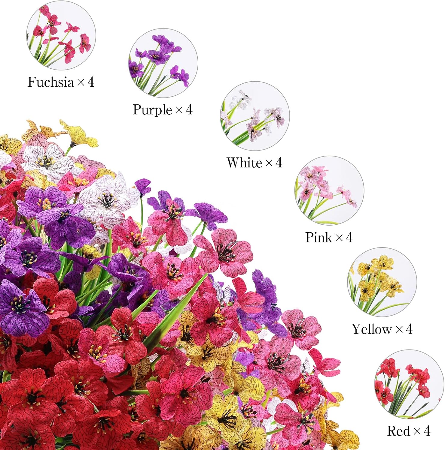 AGIRL 24 Bundle Artificial Flowers for Home and Garden