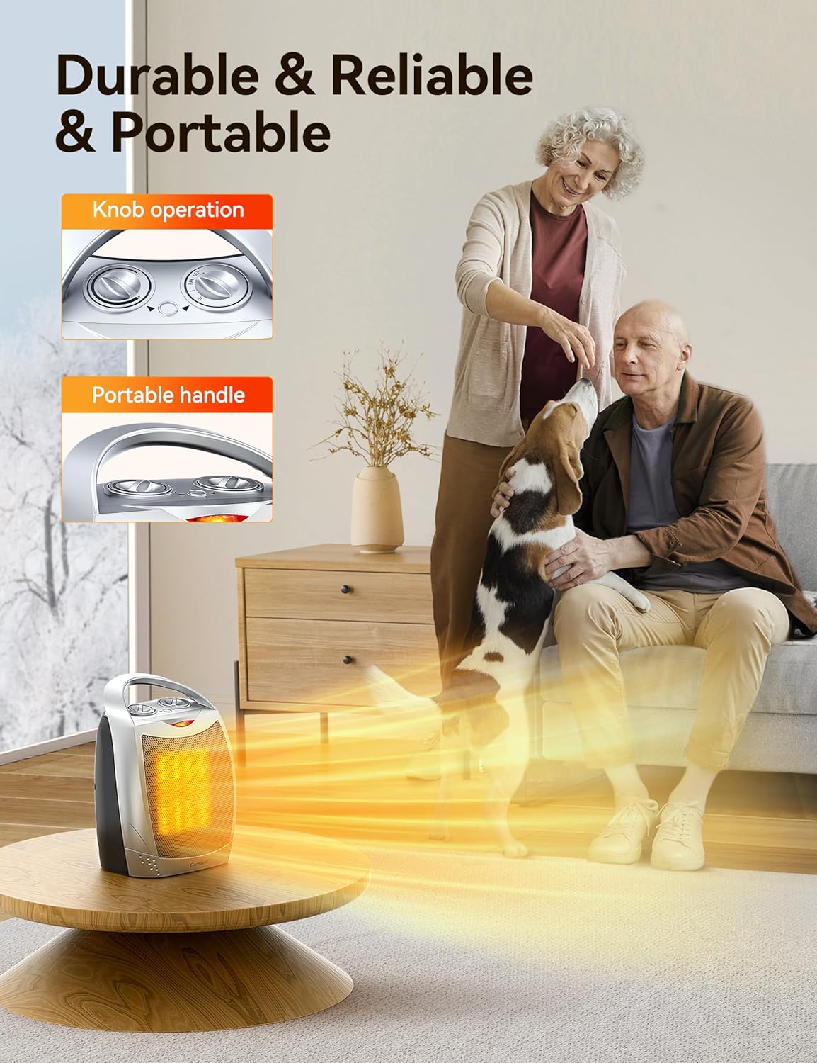 GiveBest Portable Electric Heater with Thermostat