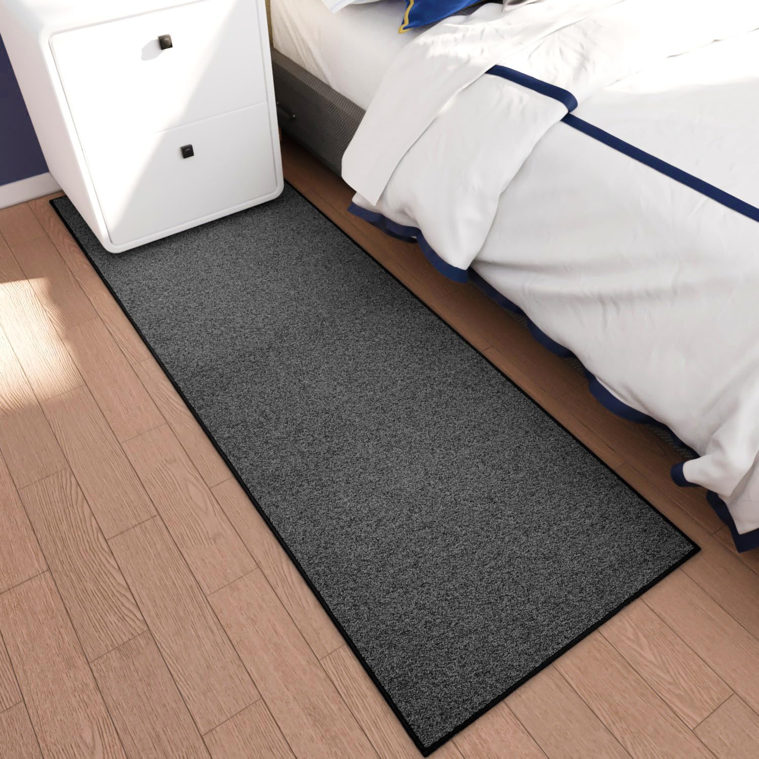 AREDO Runner Rug with Non Slip Backing 2x6 ft BLACK