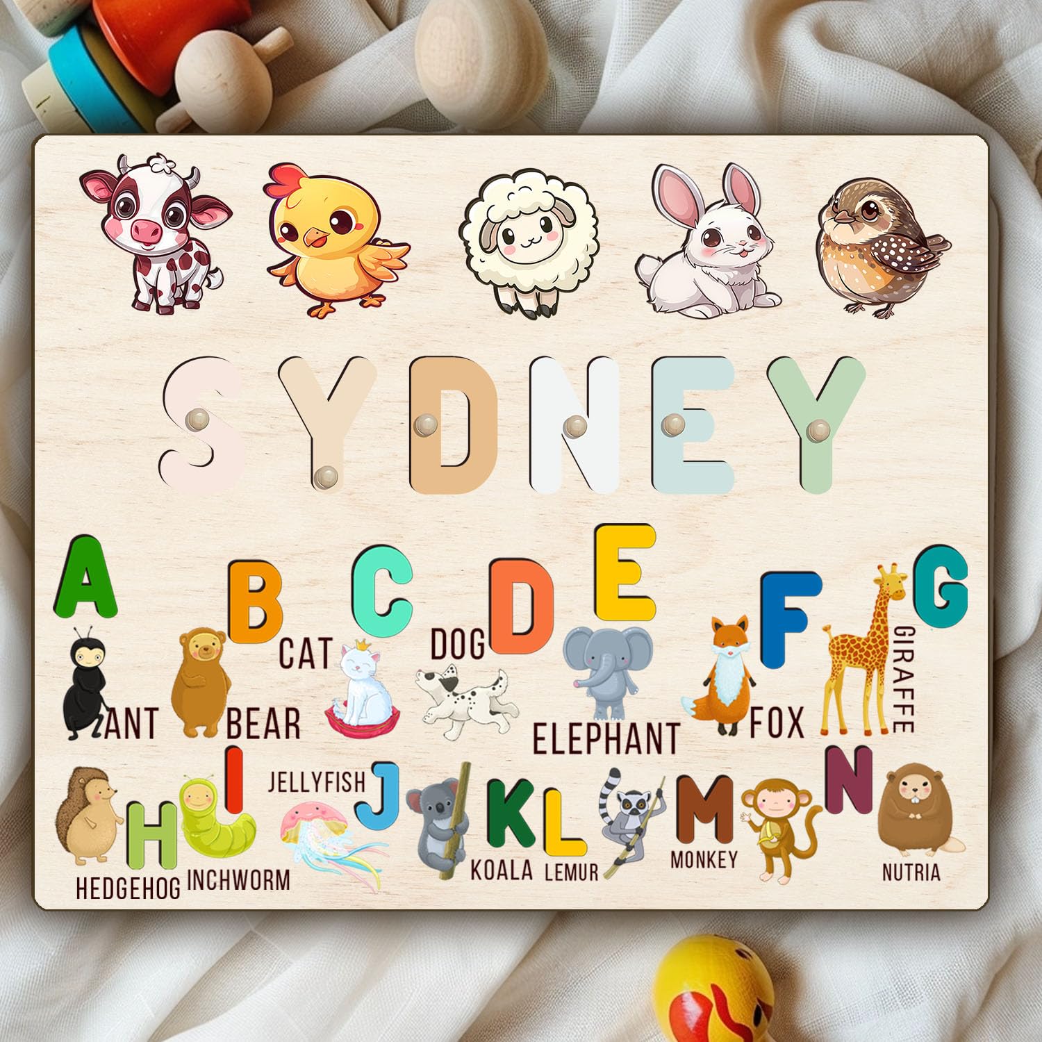 Personalized Wooden Name Puzzle for Toddlers