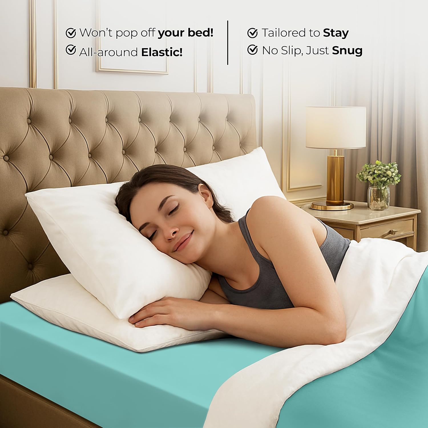 Utopia Bedding Twin Fitted Sheet Spa Blue