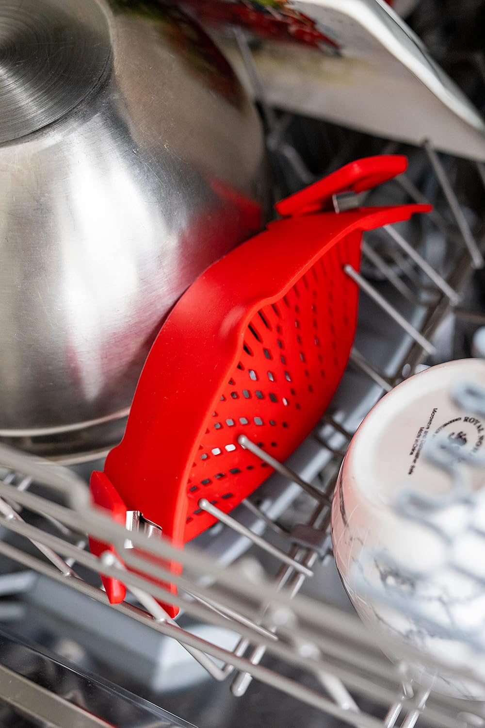 Arlig Clip On Pasta Strainer Universal Fit for Pots and Bowls