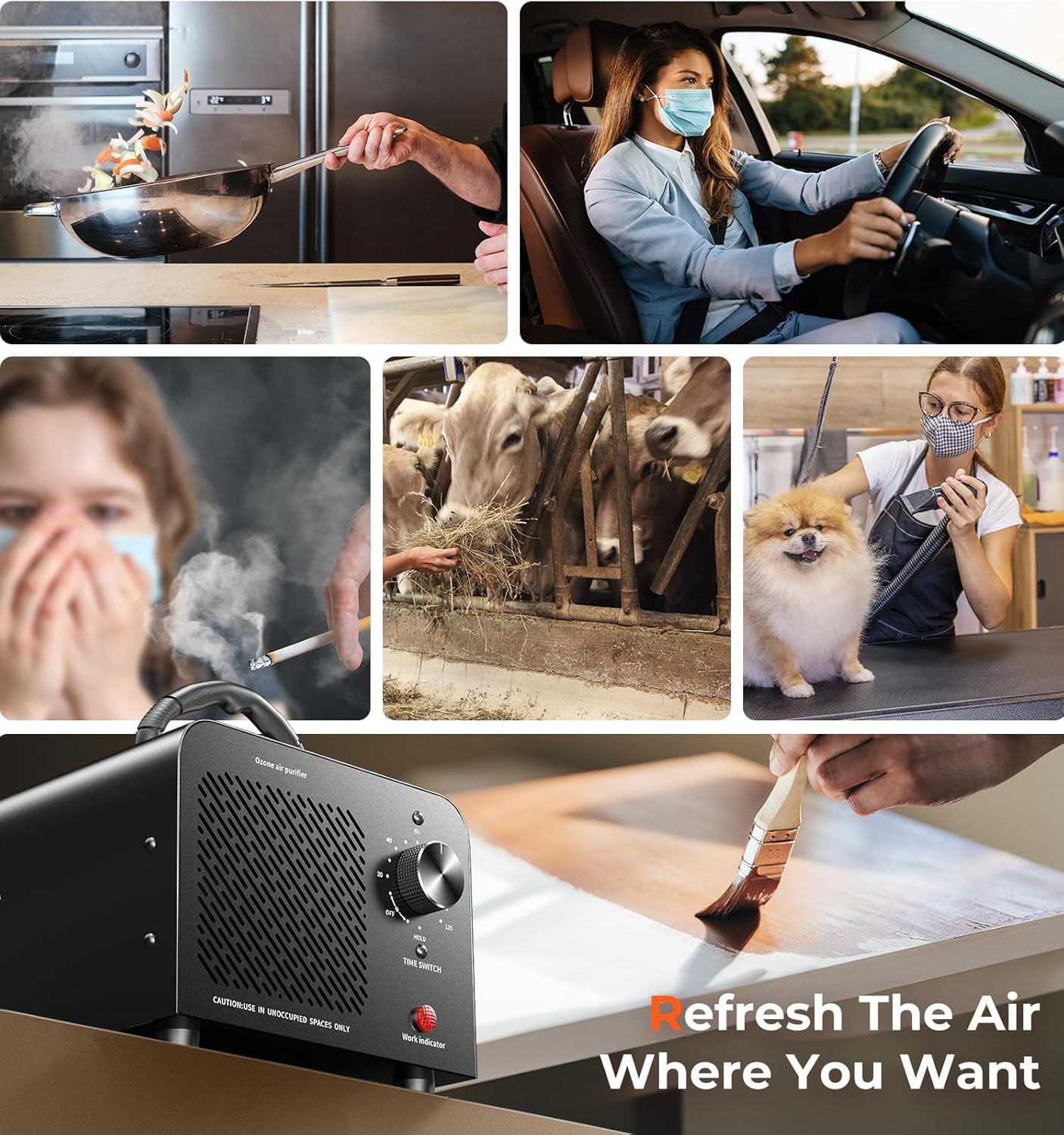 Hadlook Ozone Generator 48000mg Odor Remover Air Purifier Deodorizer