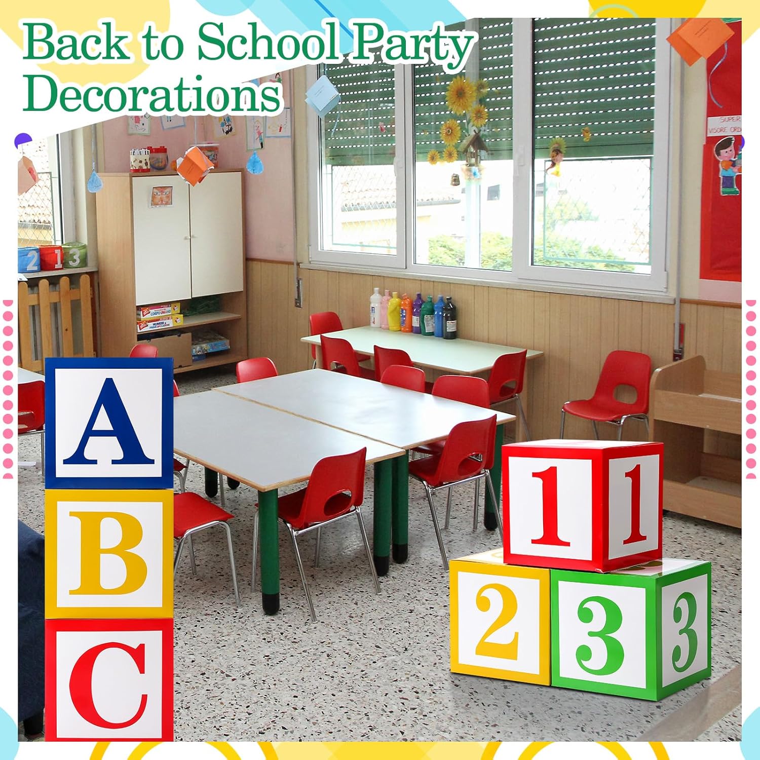 Kolldenn ABC 123 Party Decor Balloon Boxes Set