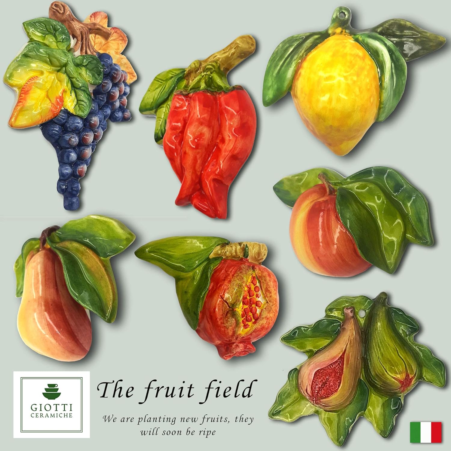 Italian Ceramic Lemons Wall Decor 3 pcs
