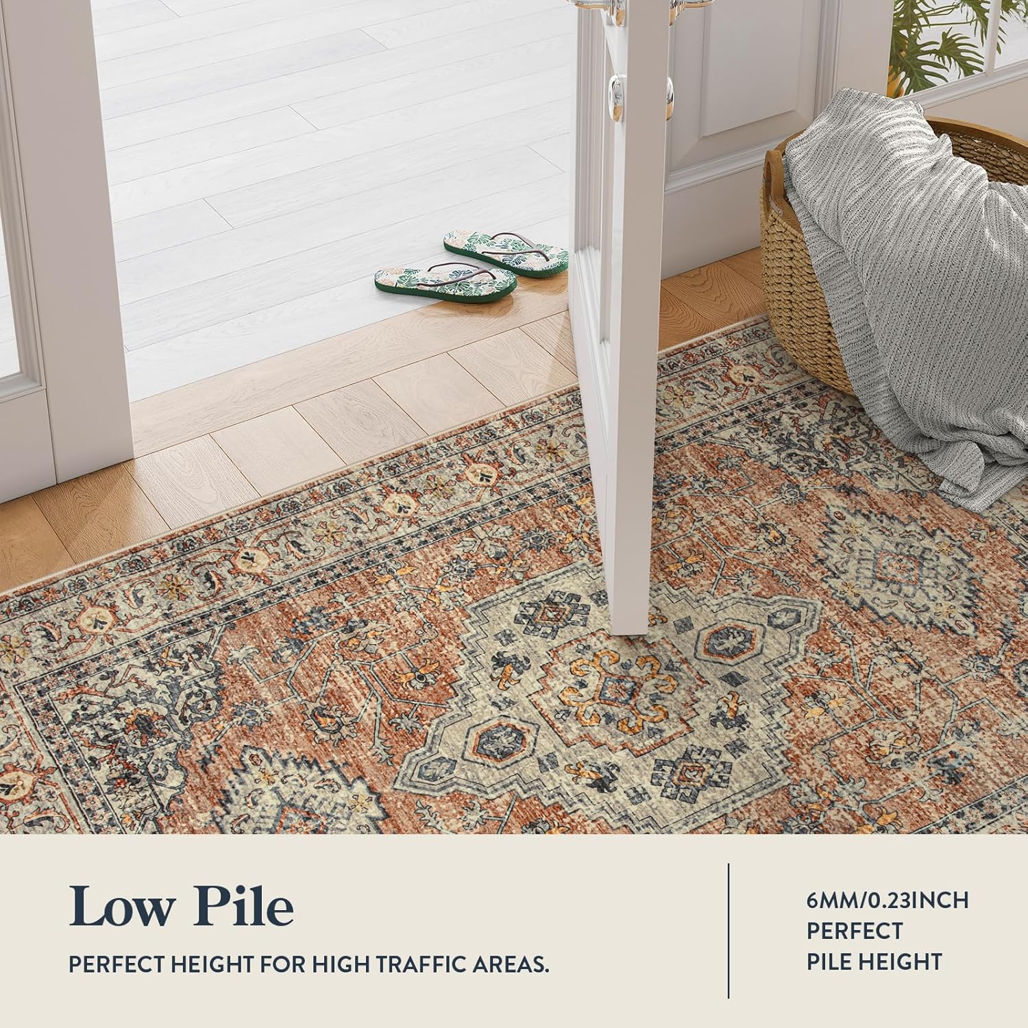 Lahome Oriental Washable Kitchen Runner Rug Non-Slip 2x8