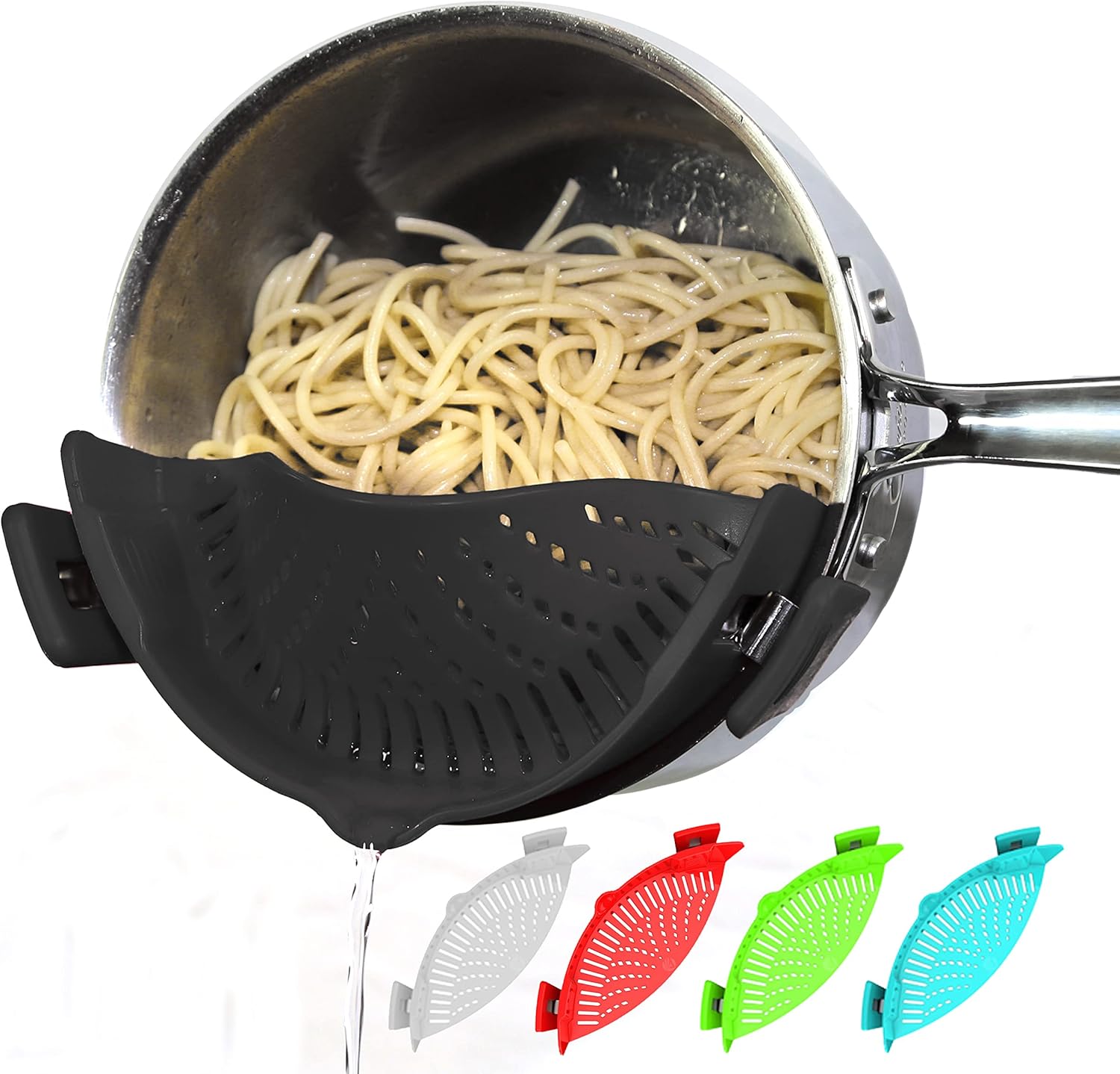 Arlig Clip On Pasta Strainer Universal Fit for Pots and Bowls