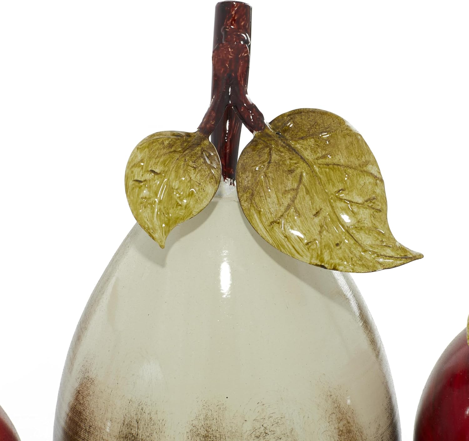 Deco 79 Red Metal Fruit Sculpture Decor Platter