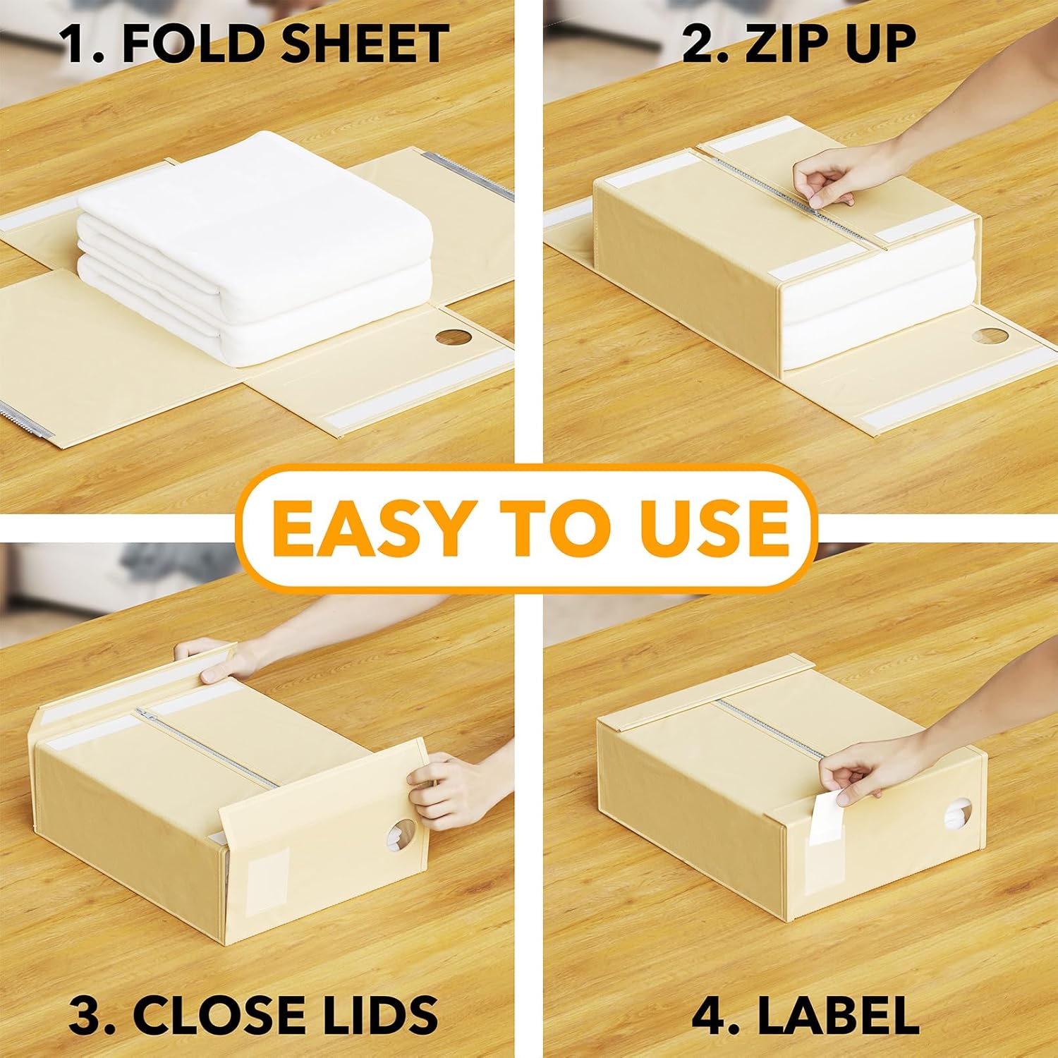 SpaceAid 8 Pack Bed Sheet Organizers with Window
