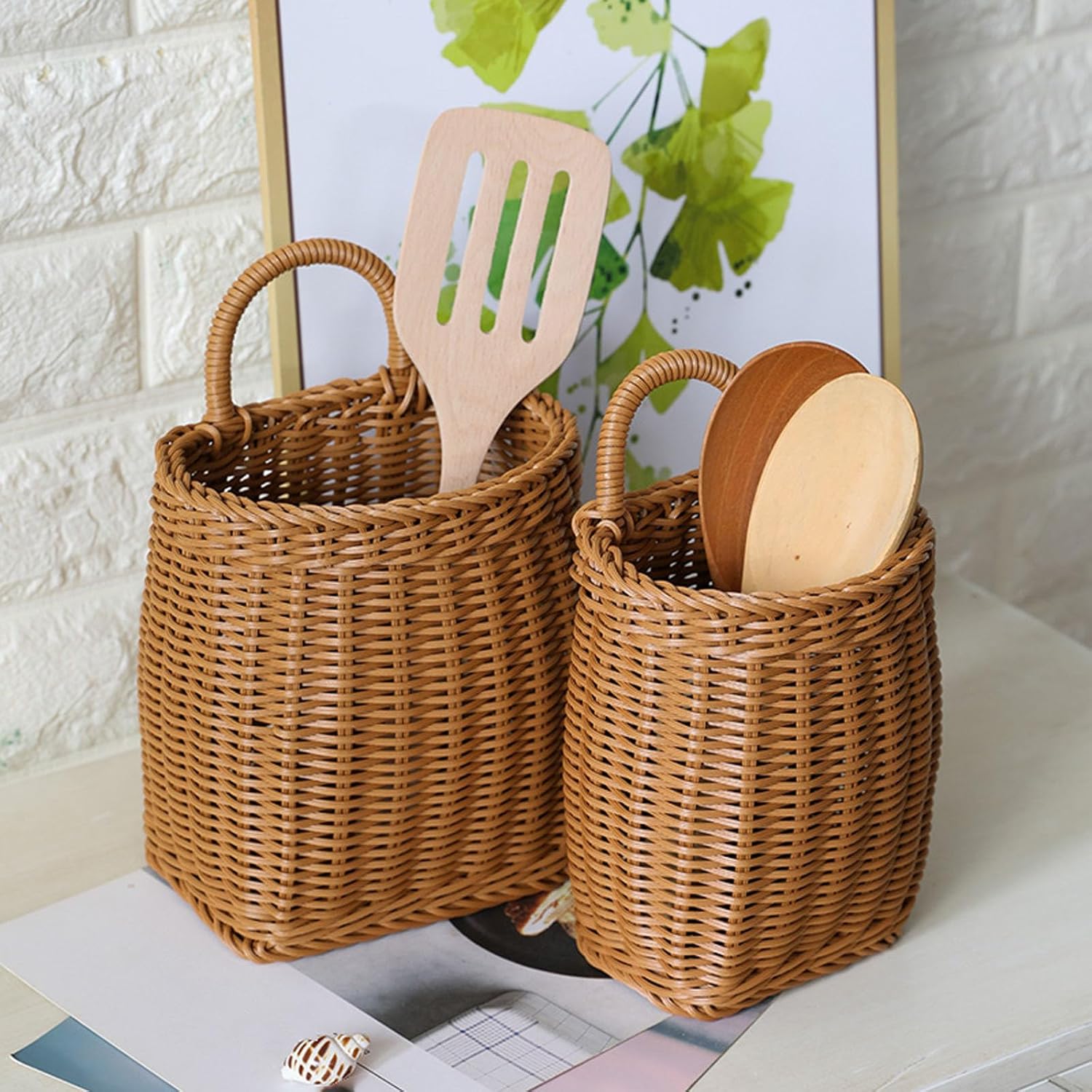 Hanging Wicker Basket for Home Kitchen Storage