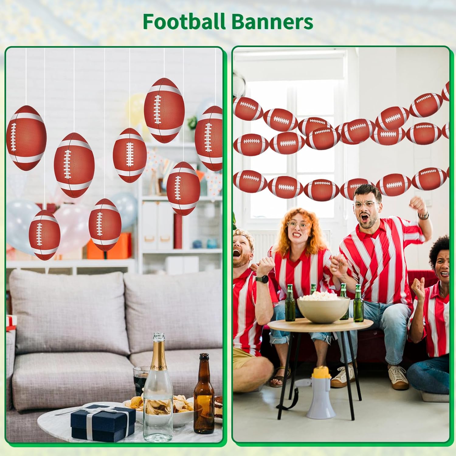 45PCS Football Cutout Paper Football Cutouts for Classroom Decorations