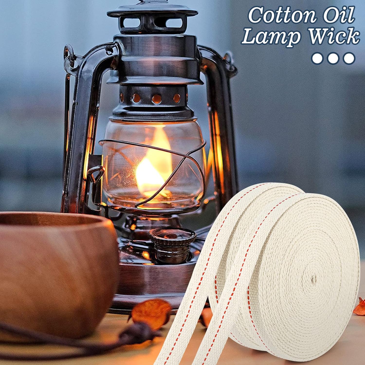 39 Feet Cotton Oil Lamp Wick 2 Rolls 4 5 Inch Replacement