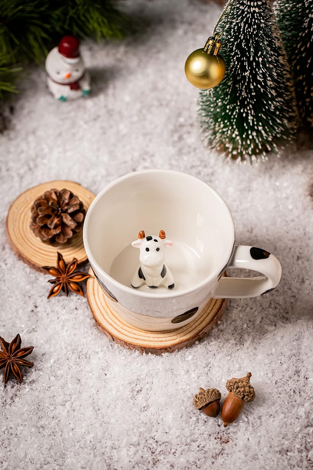 DIHOclub 3D Cow Ceramic Mug with Hidden Design