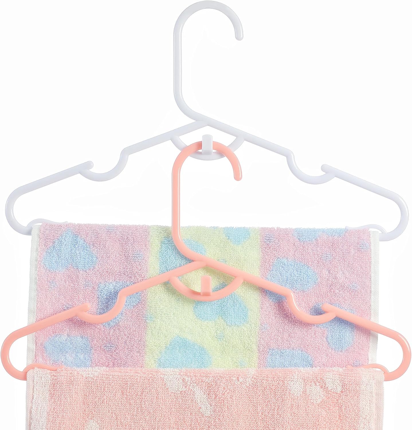 Stackable Kids Hangers 100 Pink Pieces Non-Slip Shoulder Grooves