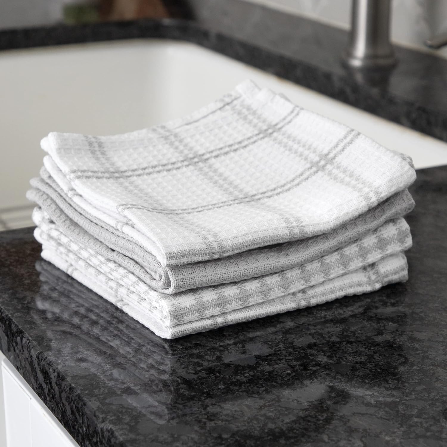 T-Fal Premium Waffle Dish Cloths 4-Pack Grey
