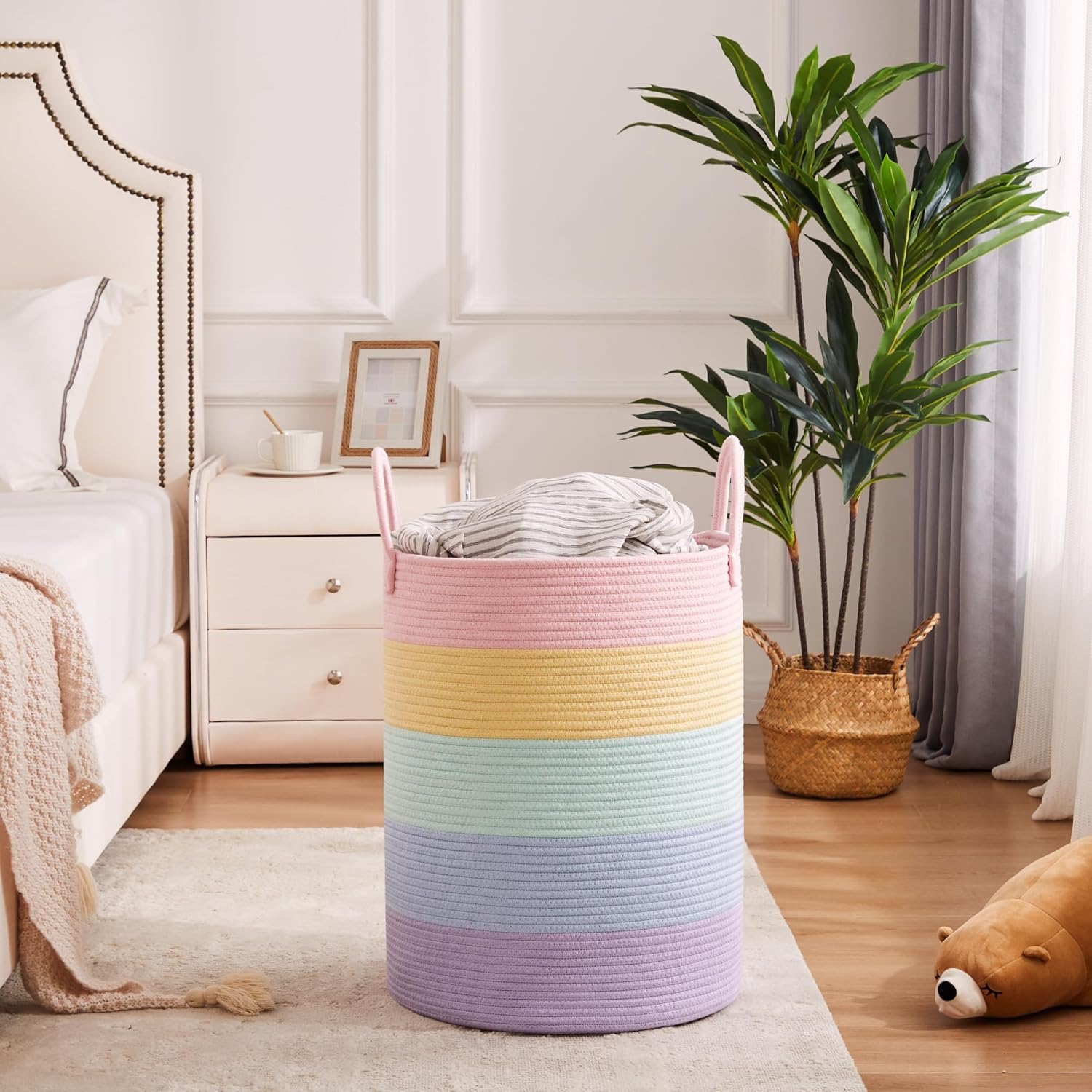 62L Rainbow Laundry Hamper for Baby Girls and Kids