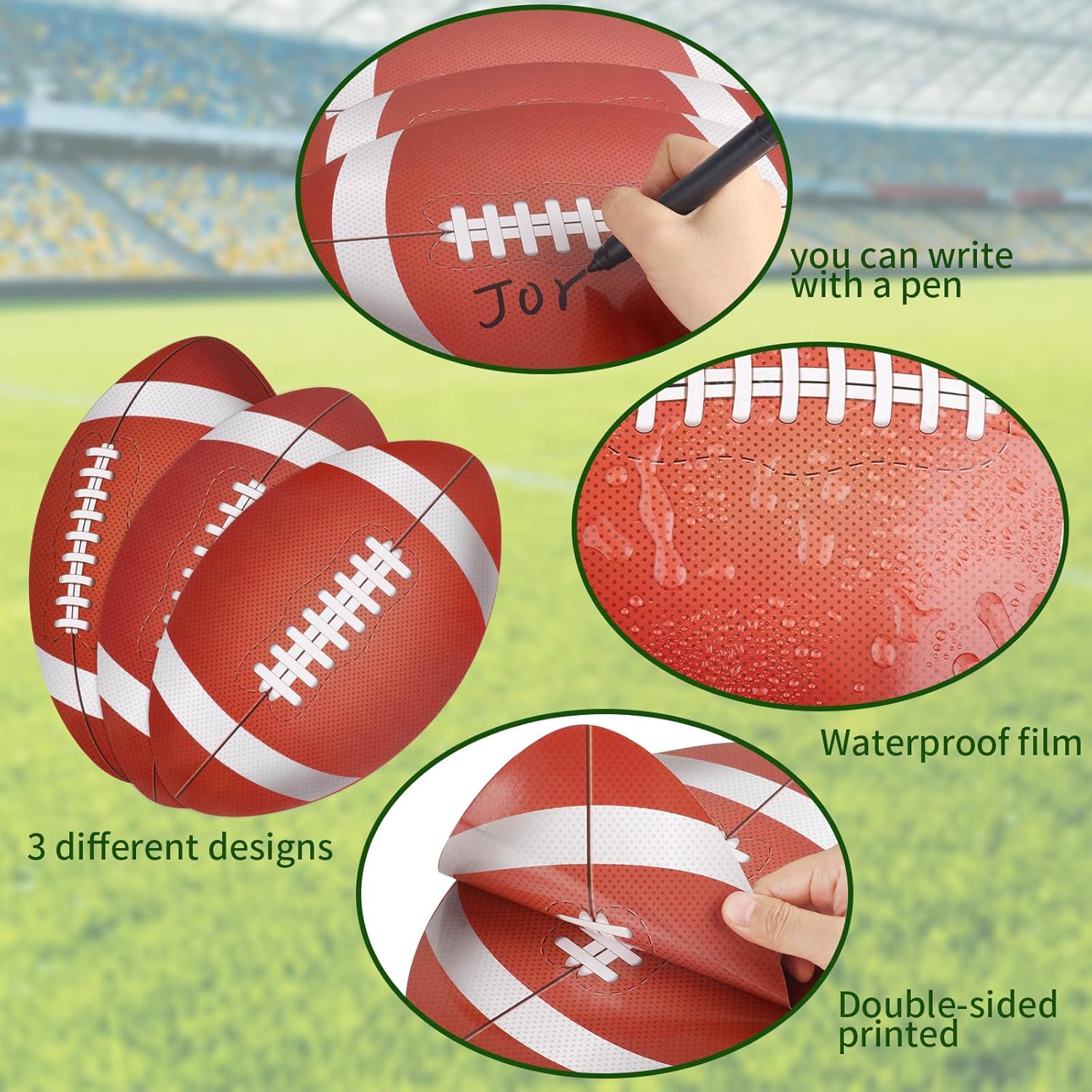 45PCS Football Cutout Paper Football Cutouts for Classroom Decorations