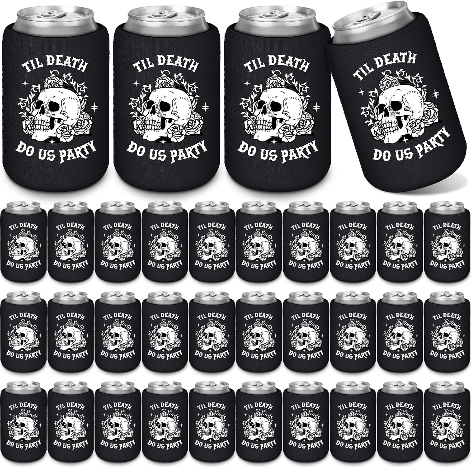 50 Pcs Till Death Beverage Sleeves for Gothic Halloween Parties