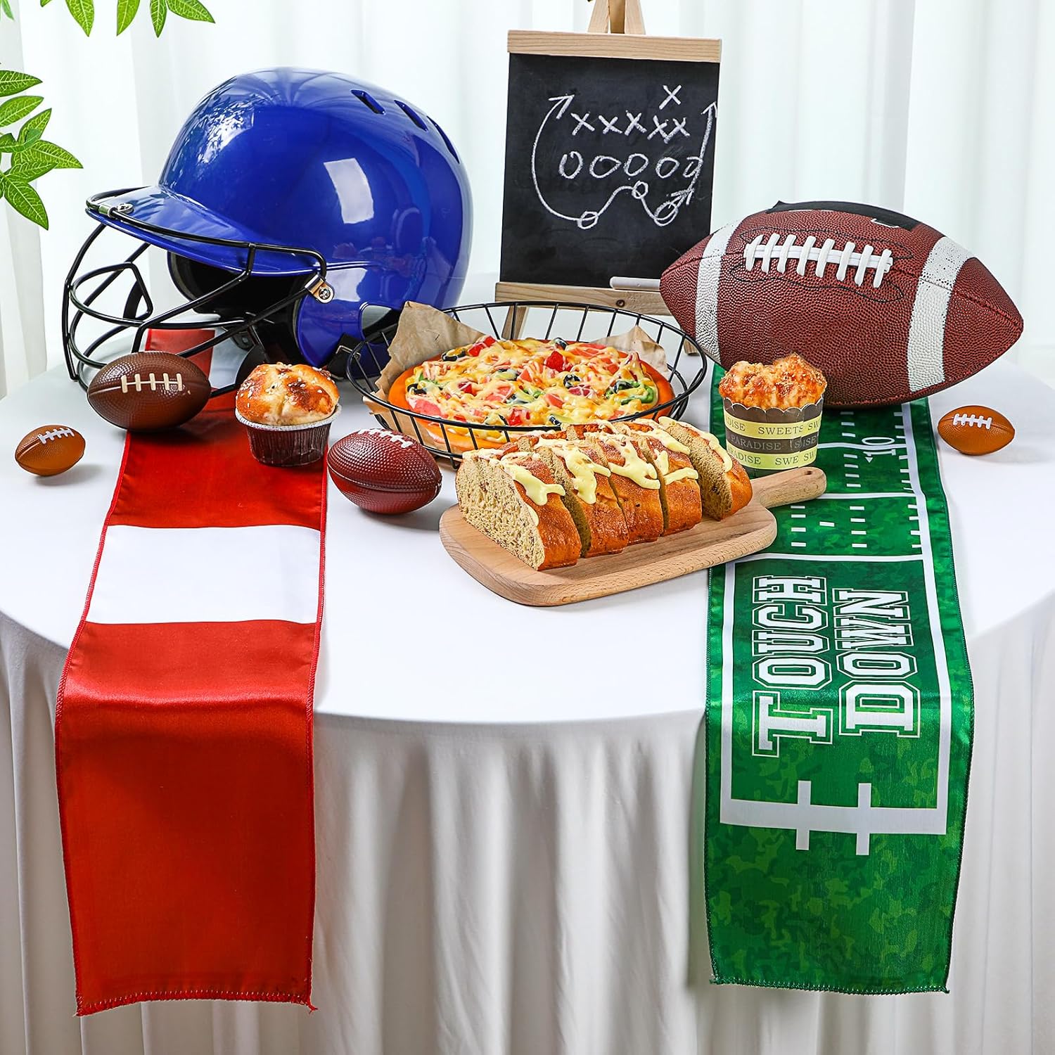 12 Pcs Football Themed Table Runners for Game Day Parties
