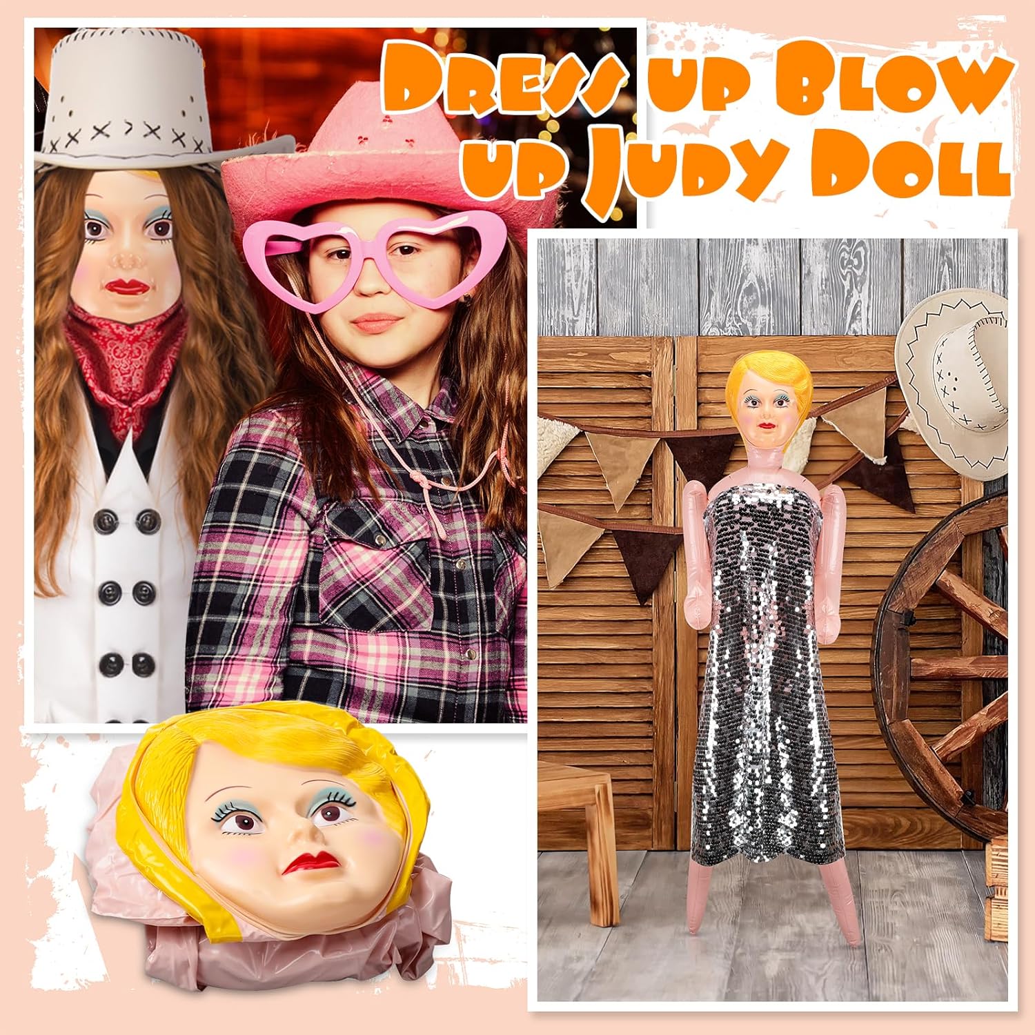 Liliful 59 Inch Inflatable Judy Doll Party Prop