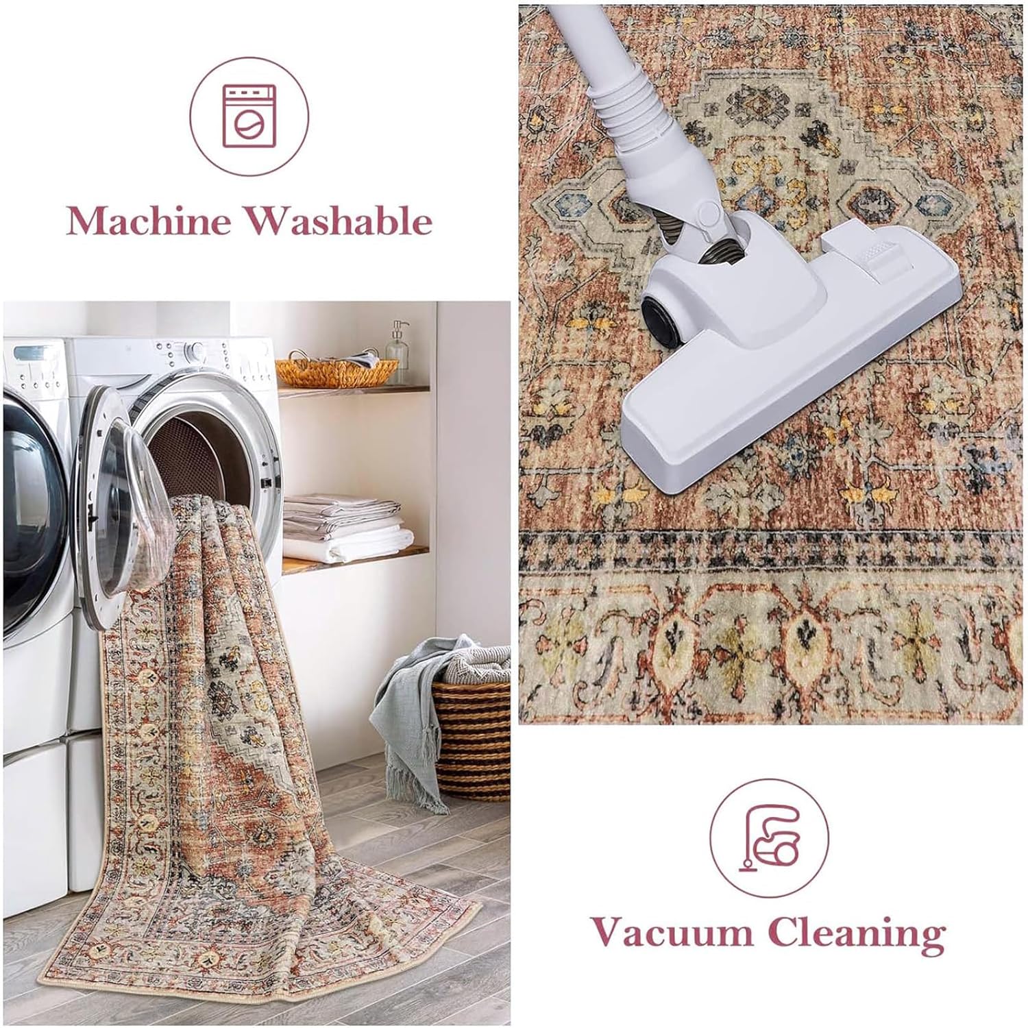 Lahome Oriental Washable Kitchen Runner Rug Non-Slip 2x8