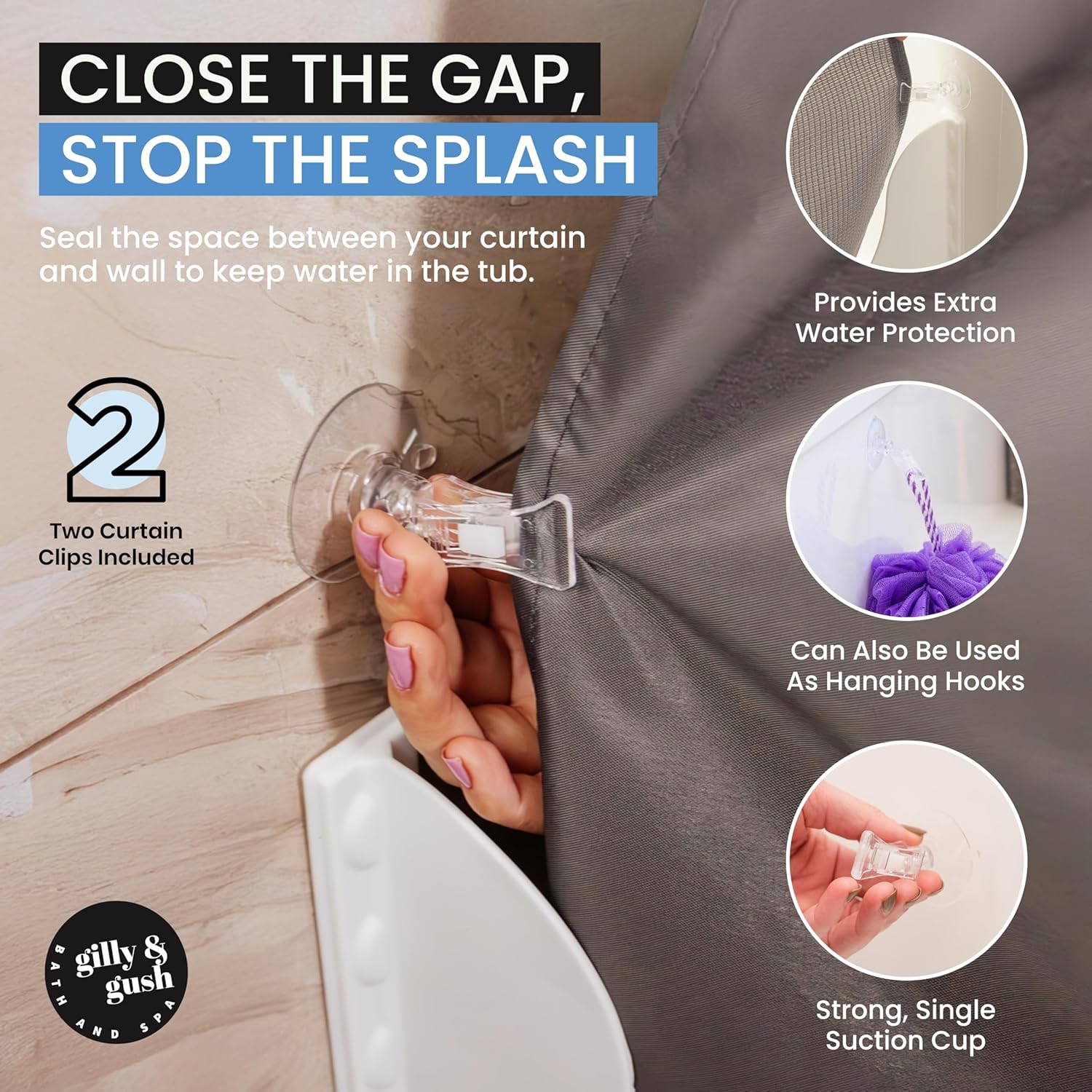 Gilly Gush Removable Bathtub Splash Guard for Kids