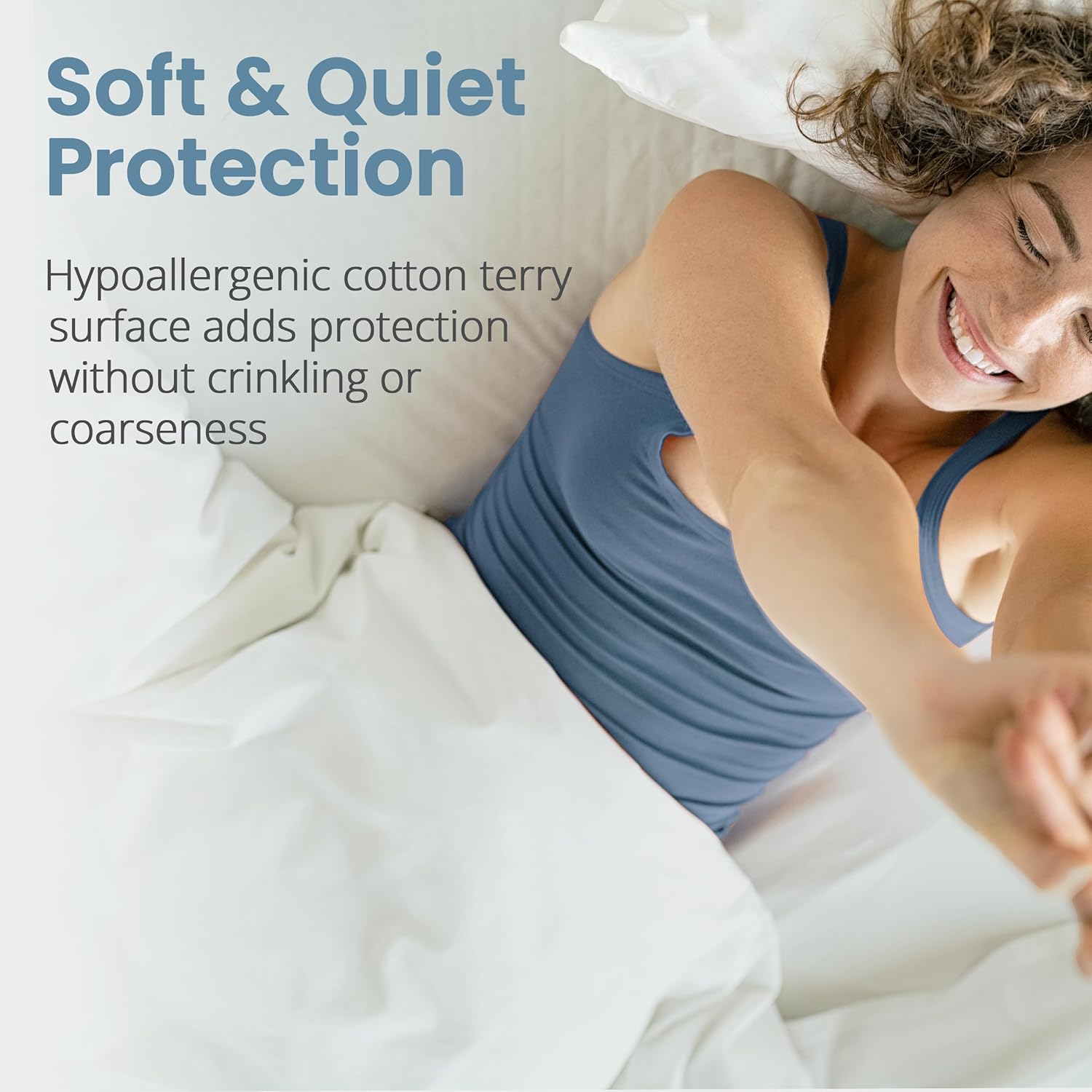 SafeRest Waterproof Queen Mattress Protector Fitted With Stretchable Pockets