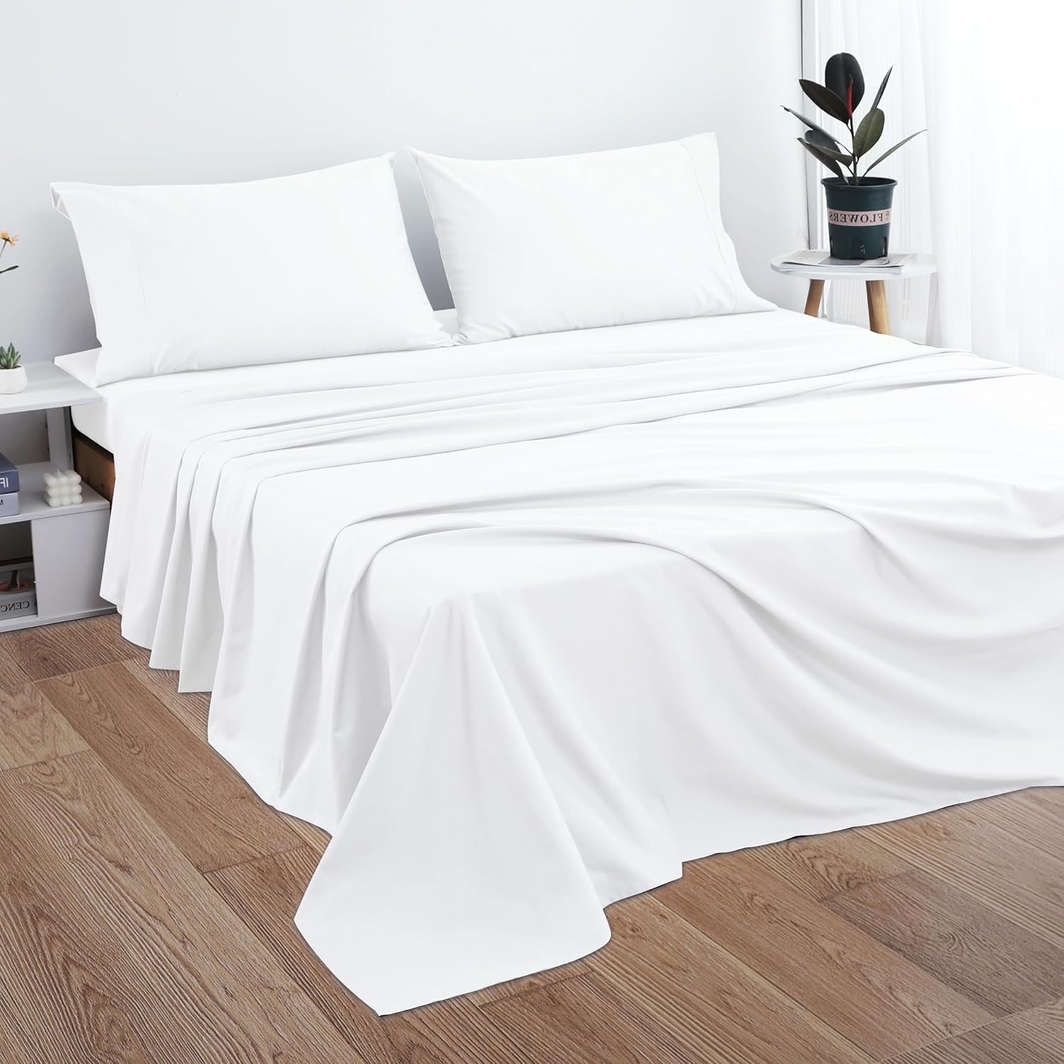 Zaizaihome Cotton Cal King Flat Sheet Only 600 Thread Count