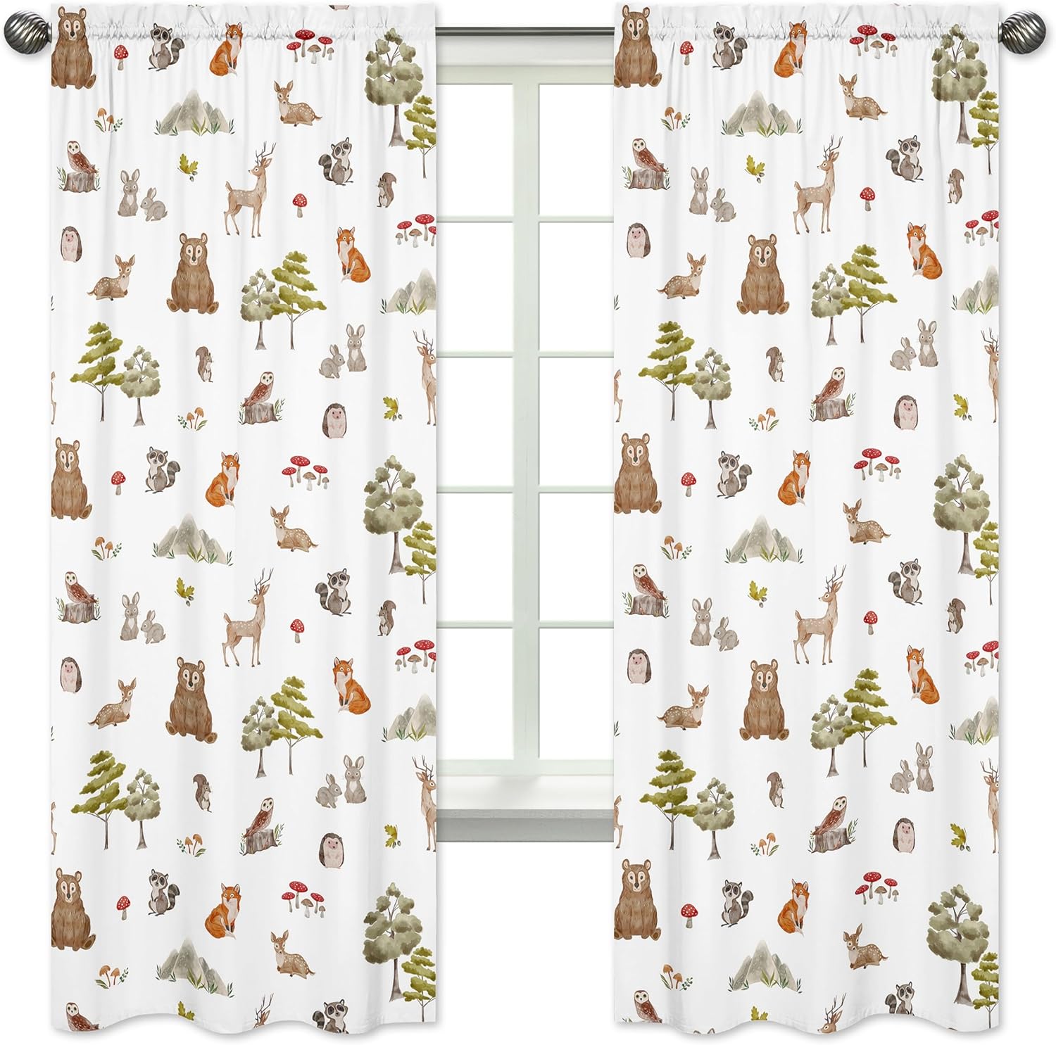 Sweet Jojo Designs Woodland Animal Window Panels Set of 2