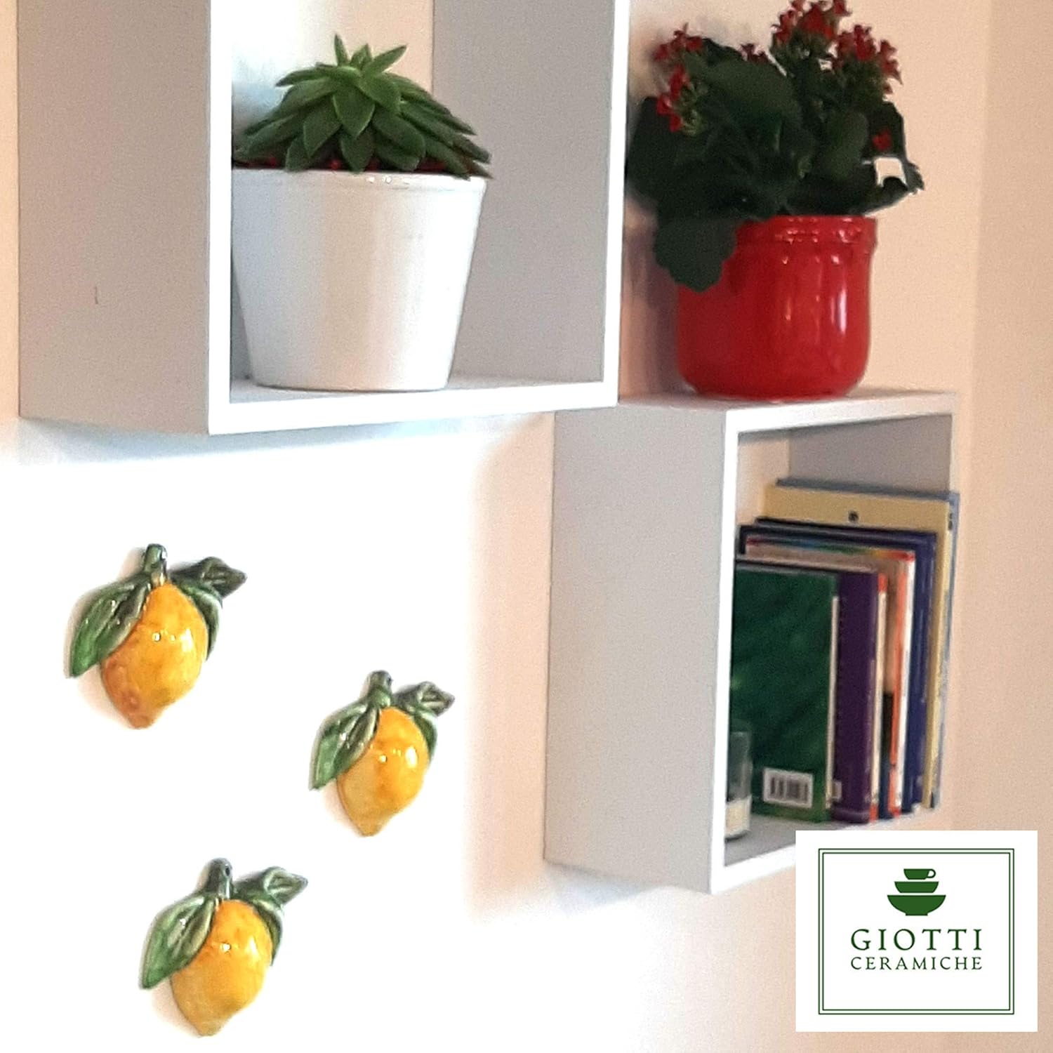 Italian Ceramic Lemons Wall Decor 3 pcs