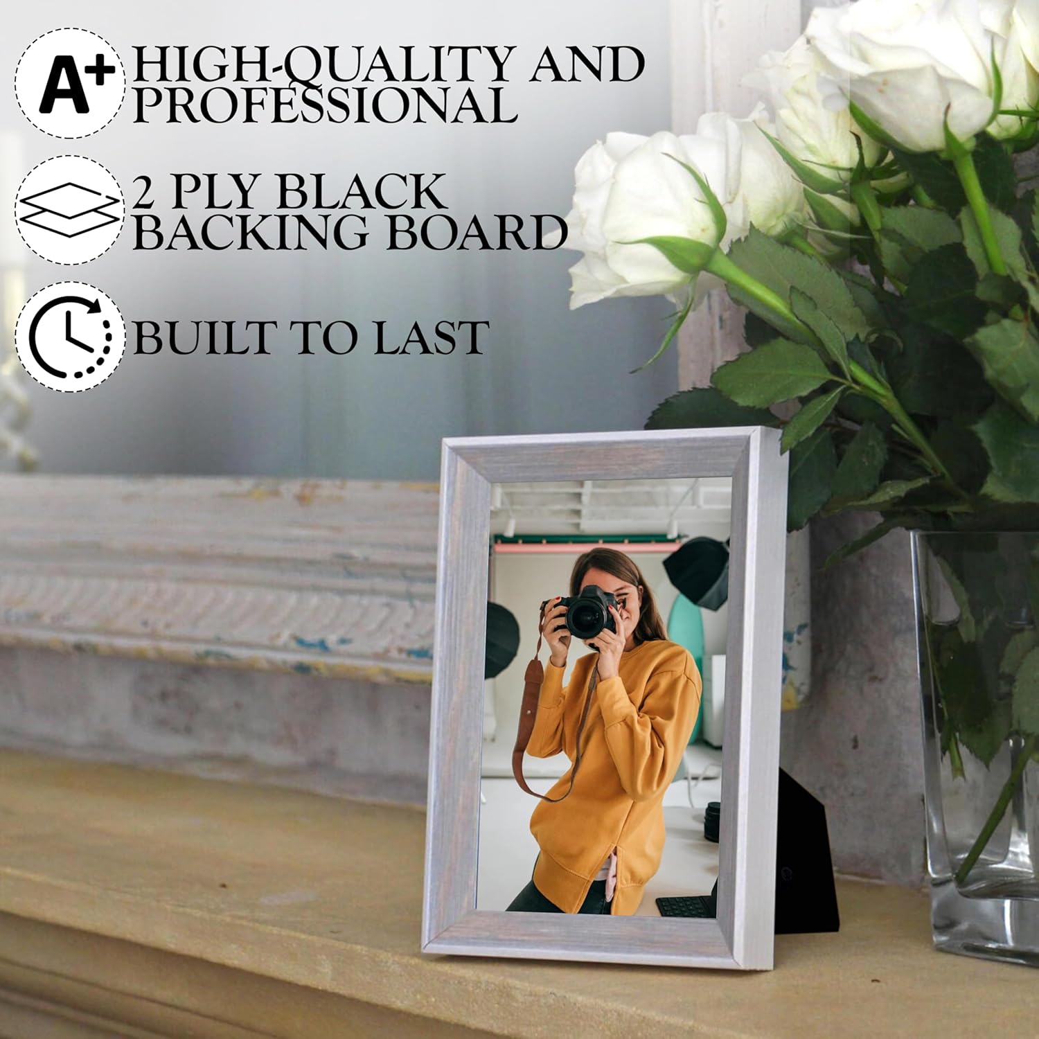 10 Pcs 11x14 inch Black Easel Back for Picture Frames