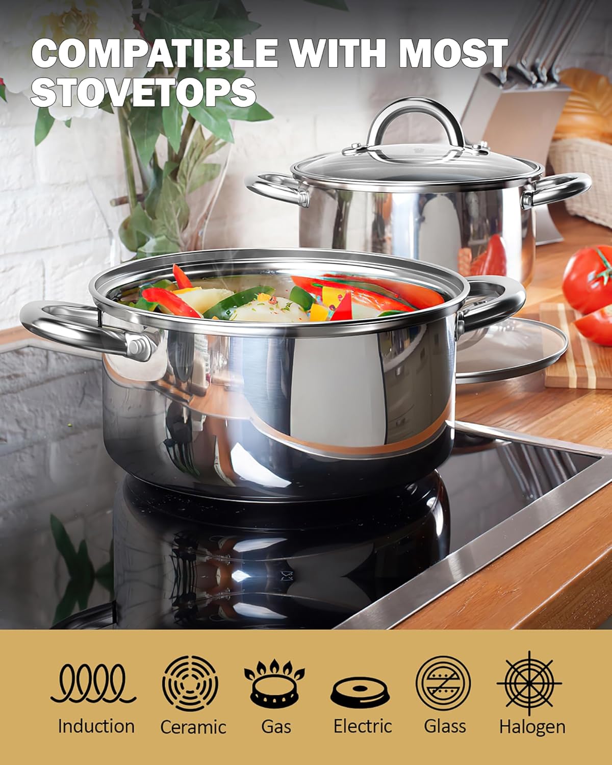 Cook N Home 8 Quart Stainless Steel Stockpot with Lid 1