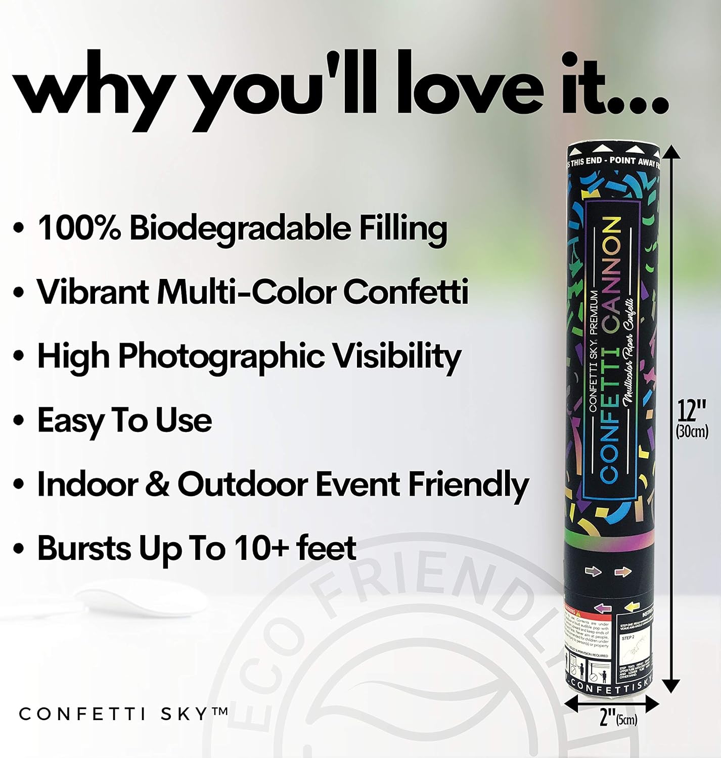 Confetti Sky 6 Pack 12 Inch Confetti Cannons
