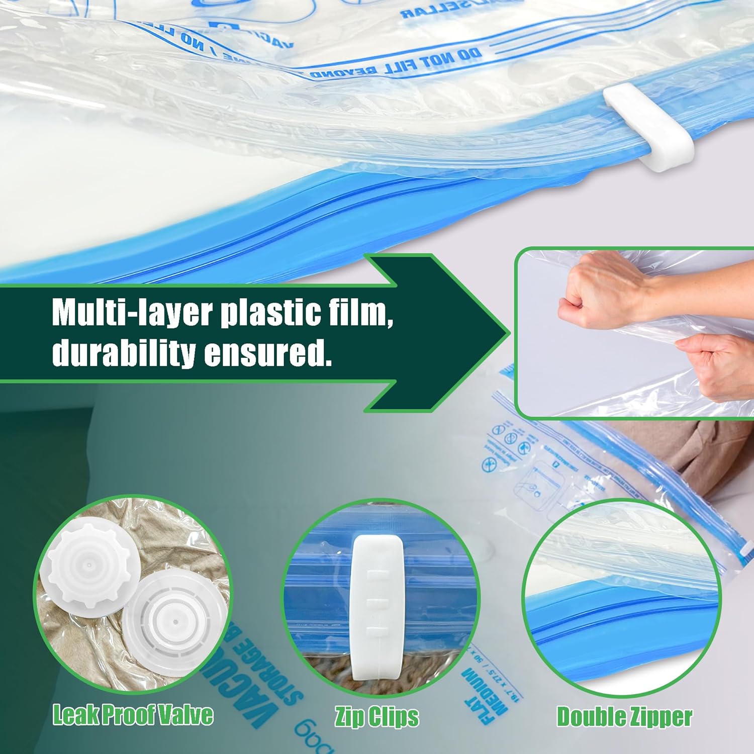 HIBAG Vacuum Storage Bags with Electric Pump 10 Pack