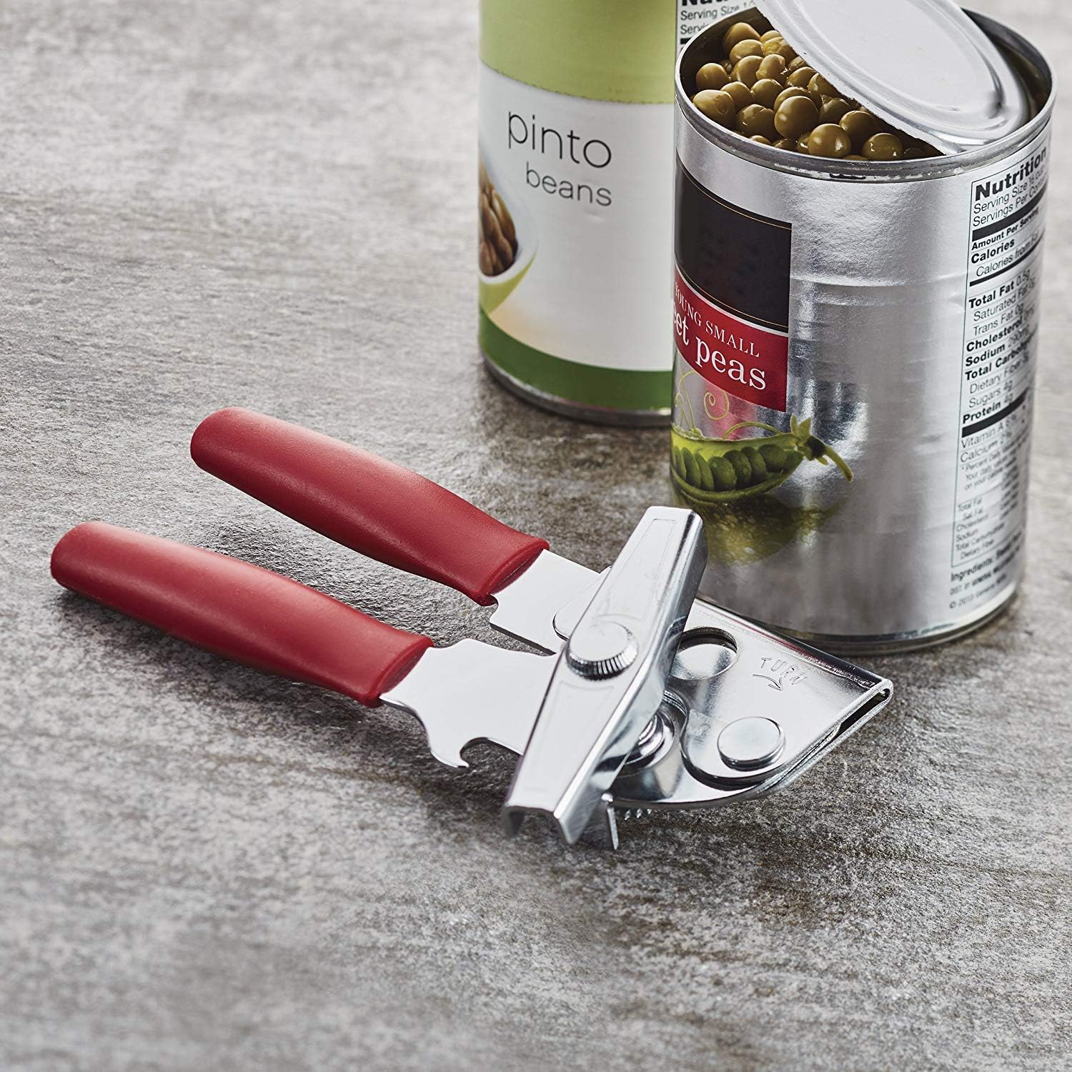 Portable Can Opener with Sharp Blade and Easy Turn Knob Green