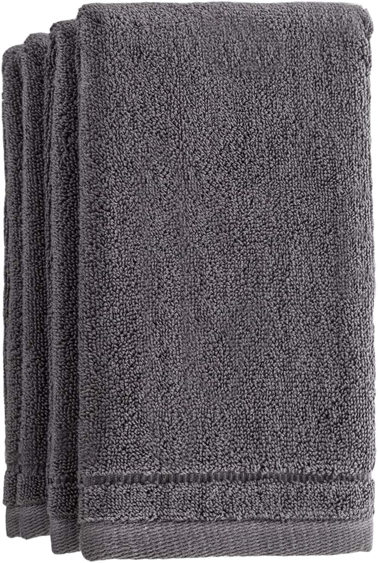 Creative Scents Cotton Fingertip Towels Set 4 Pack Grey