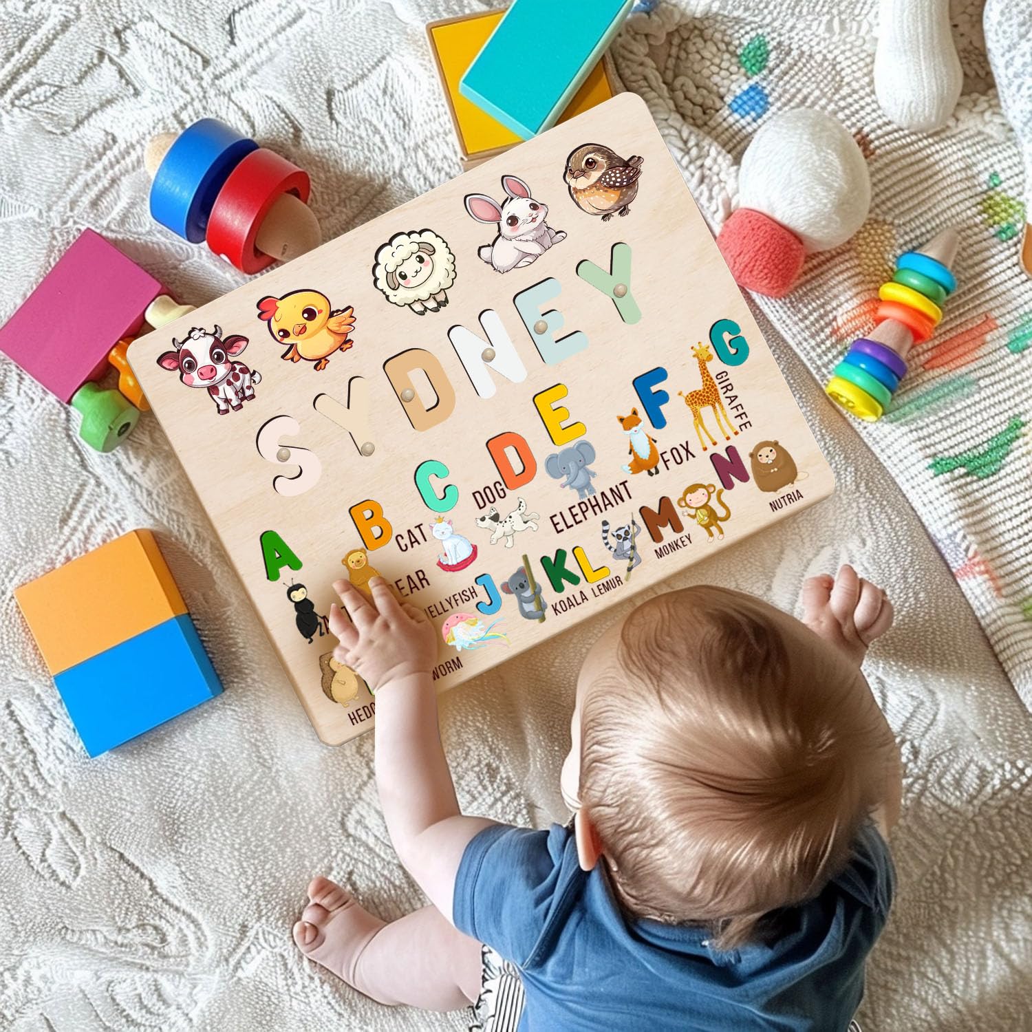 Personalized Wooden Name Puzzle for Toddlers