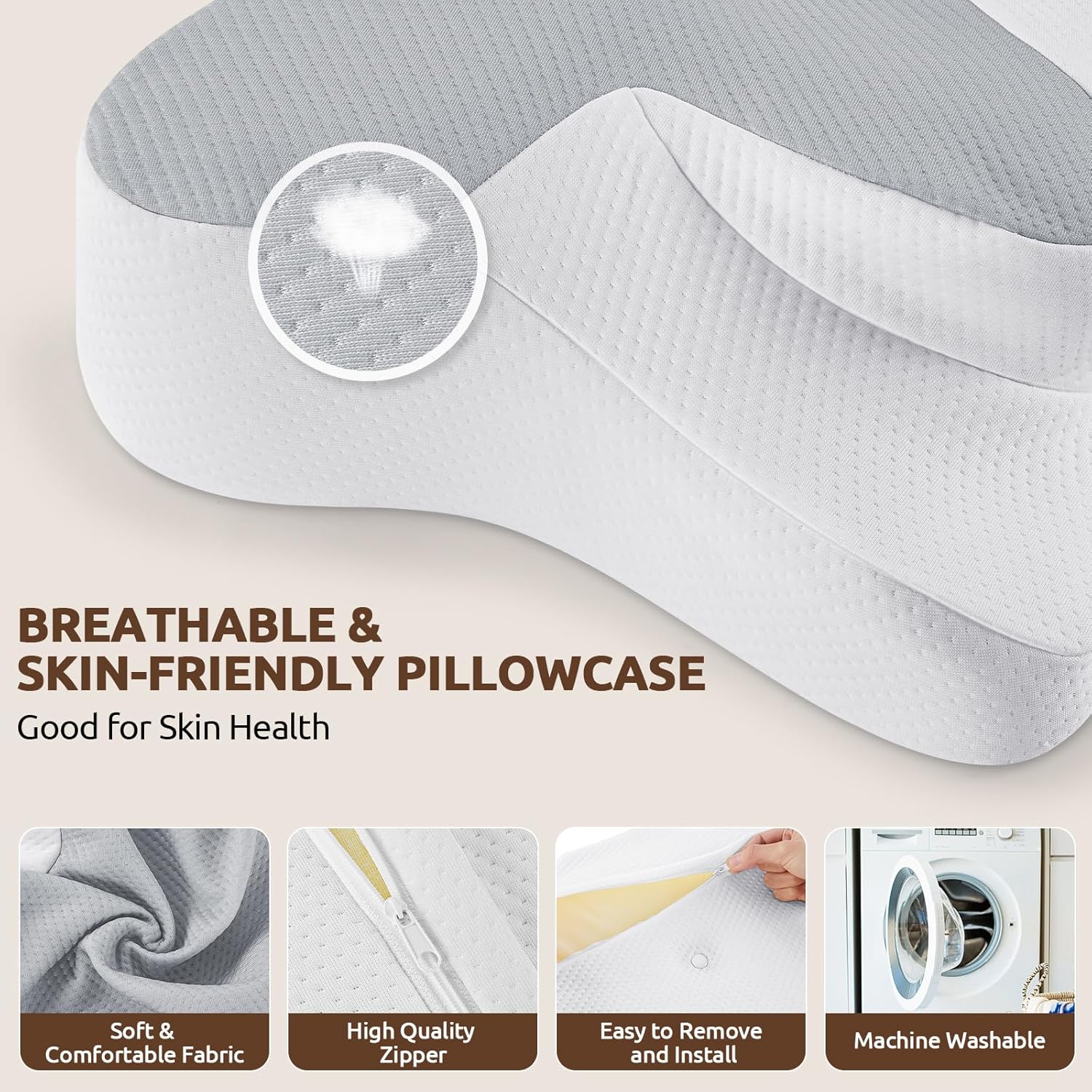 DONAMA Memory Foam Cervical Pillow for Sleeping Support