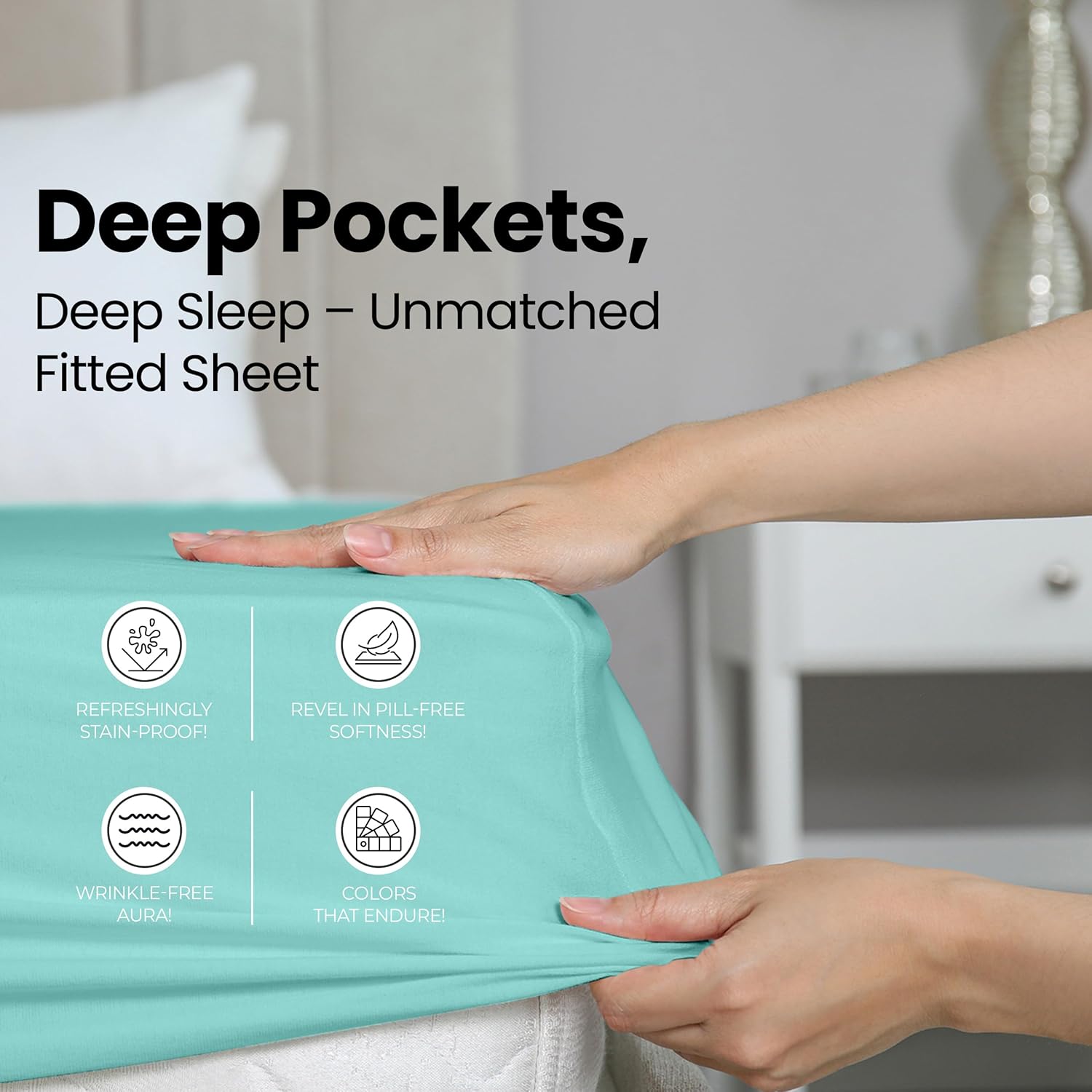 Utopia Bedding Twin Fitted Sheet Spa Blue
