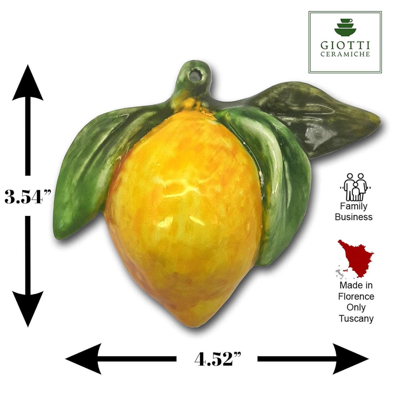 Italian Ceramic Lemons Wall Decor 3 pcs