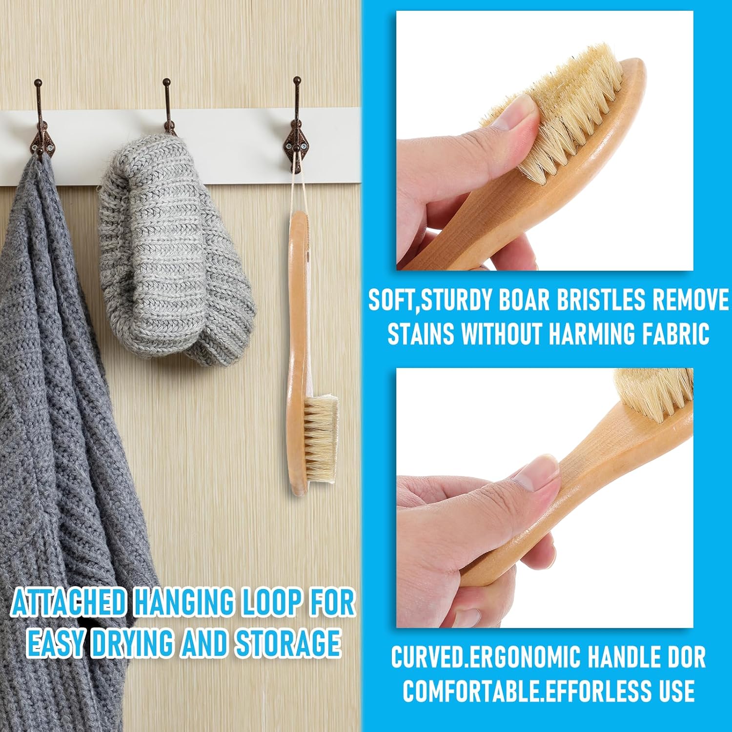 Ouligay Laundry Stain Brush for Delicate Fabrics and Shoes