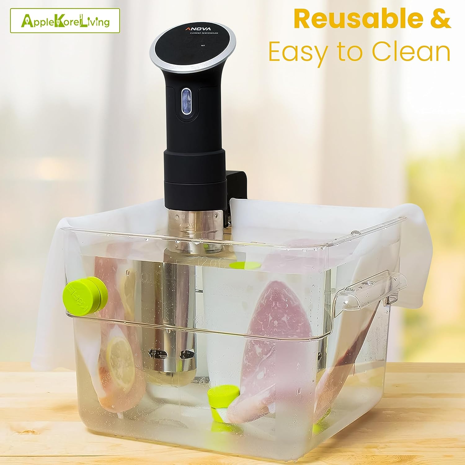 KORE Sous Vide Weighted Magnets 2 Pack Apple Green