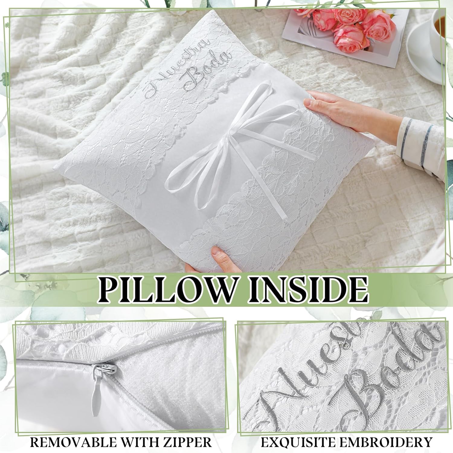 Mixweer 2pcs Wedding Kneeling Pillow Set