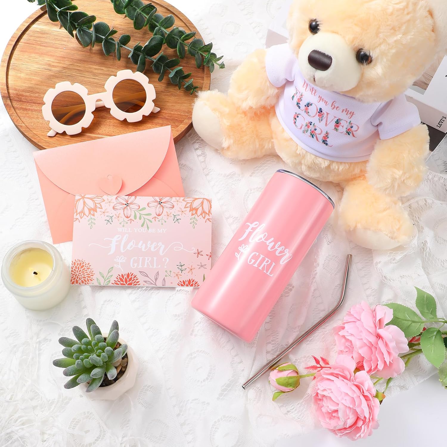 Woanger 5 Pcs Flower Girl Proposal Gifts Set